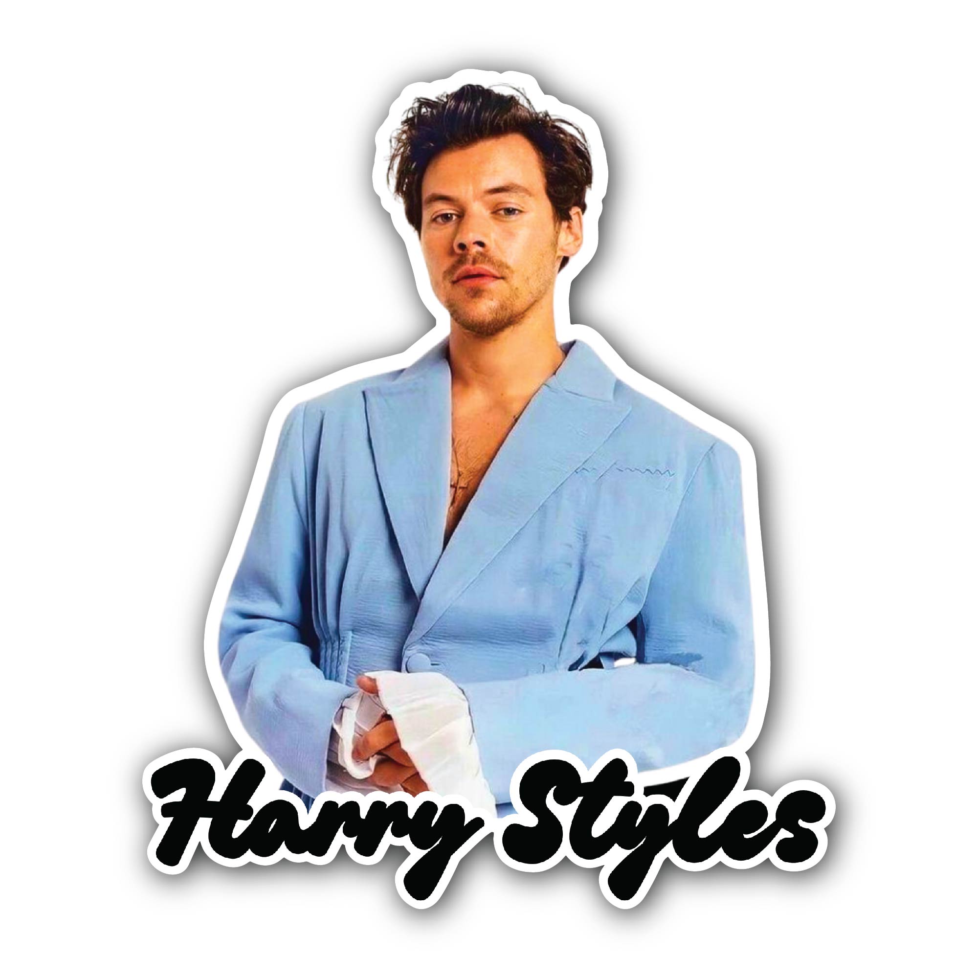 Harry Styles Portrait Sticker, Waterproof Vinyl Decal Sticker Indoor Or Outdoor 2 (Pieces) 3" and 5"