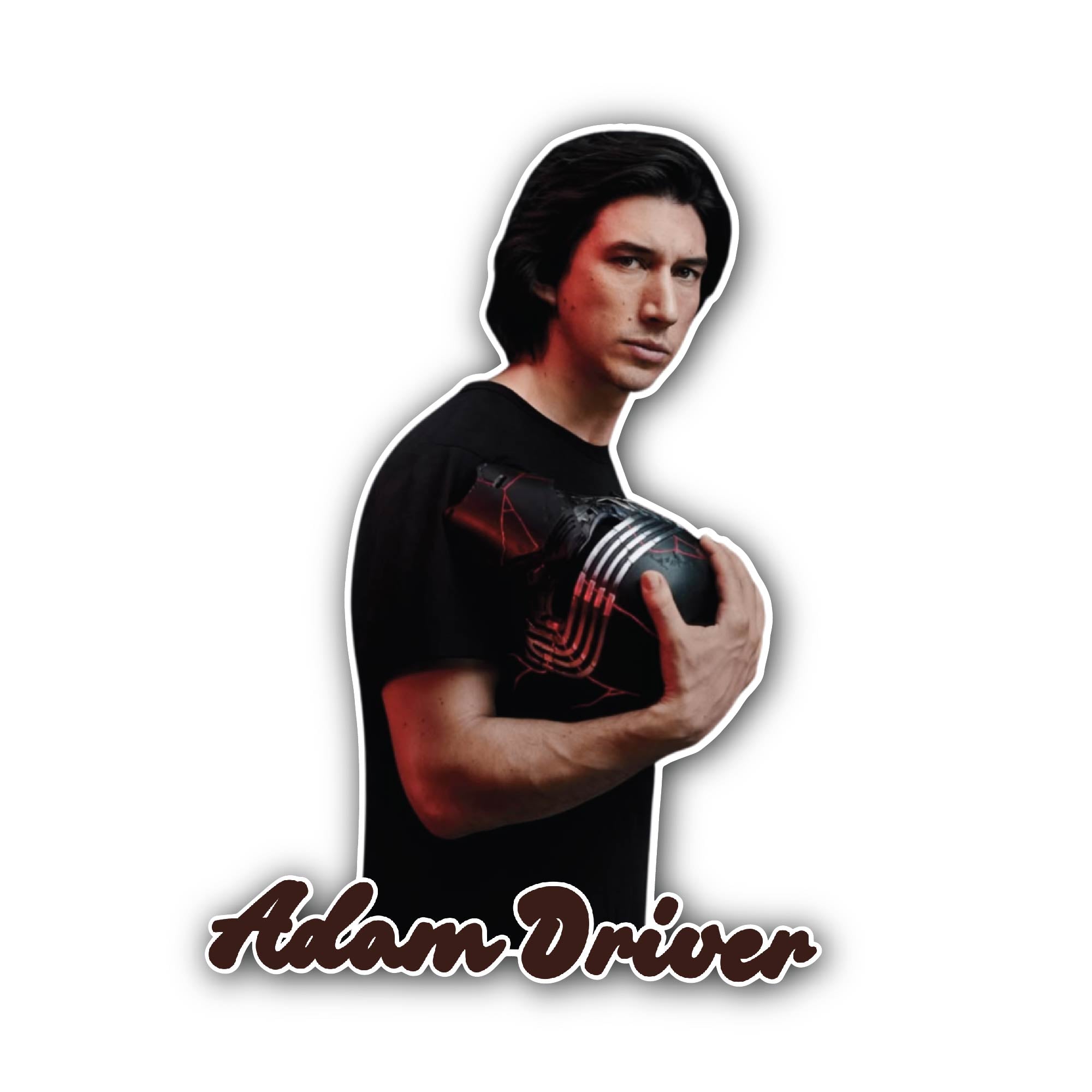 Adam Driver Sticker, Waterproof Vinyl Decal Sticker Indoor Or Outdoor 2 (Pieces) 3" and 5"
