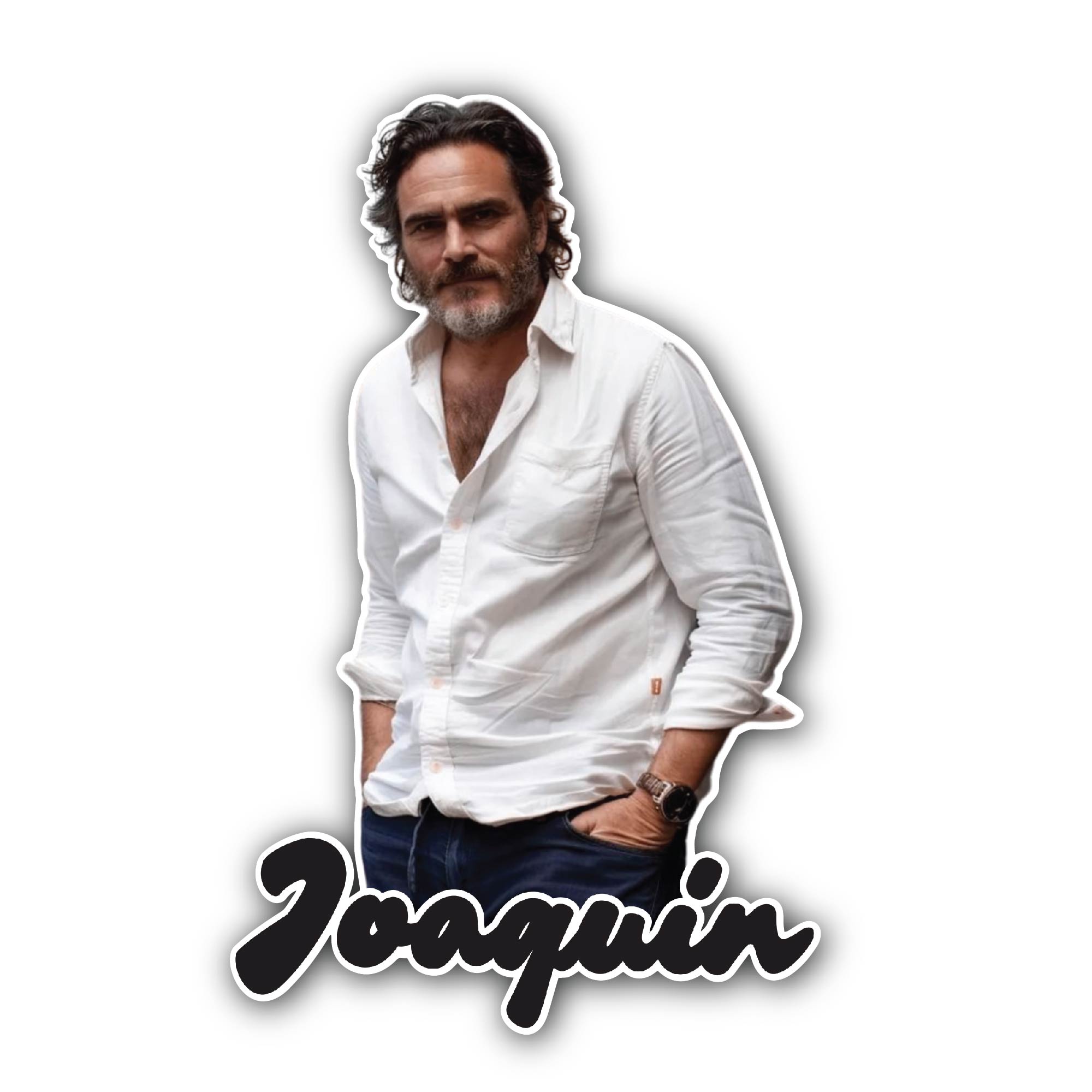 Joaquin Phoenix Sticker, Waterproof Vinyl Decal Sticker Indoor Or Outdoor 2 (Pieces) 3" and 5"