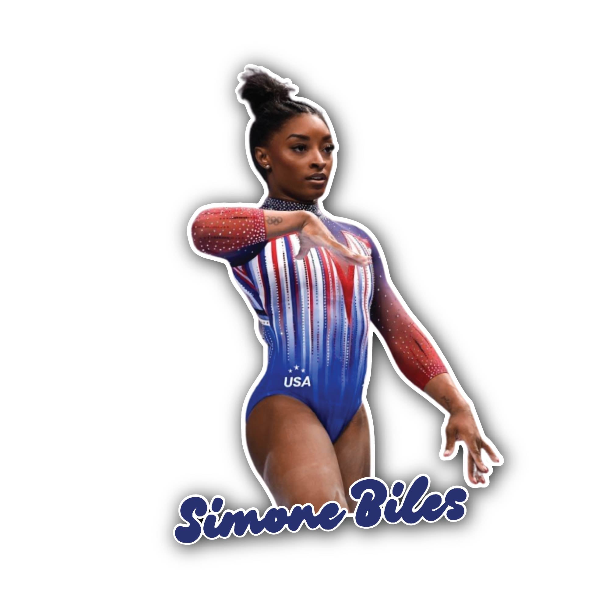 Simone Biles Sticker, Waterproof Vinyl Decal Sticker Indoor Or Outdoor 2 (Pieces) 3" and 5"
