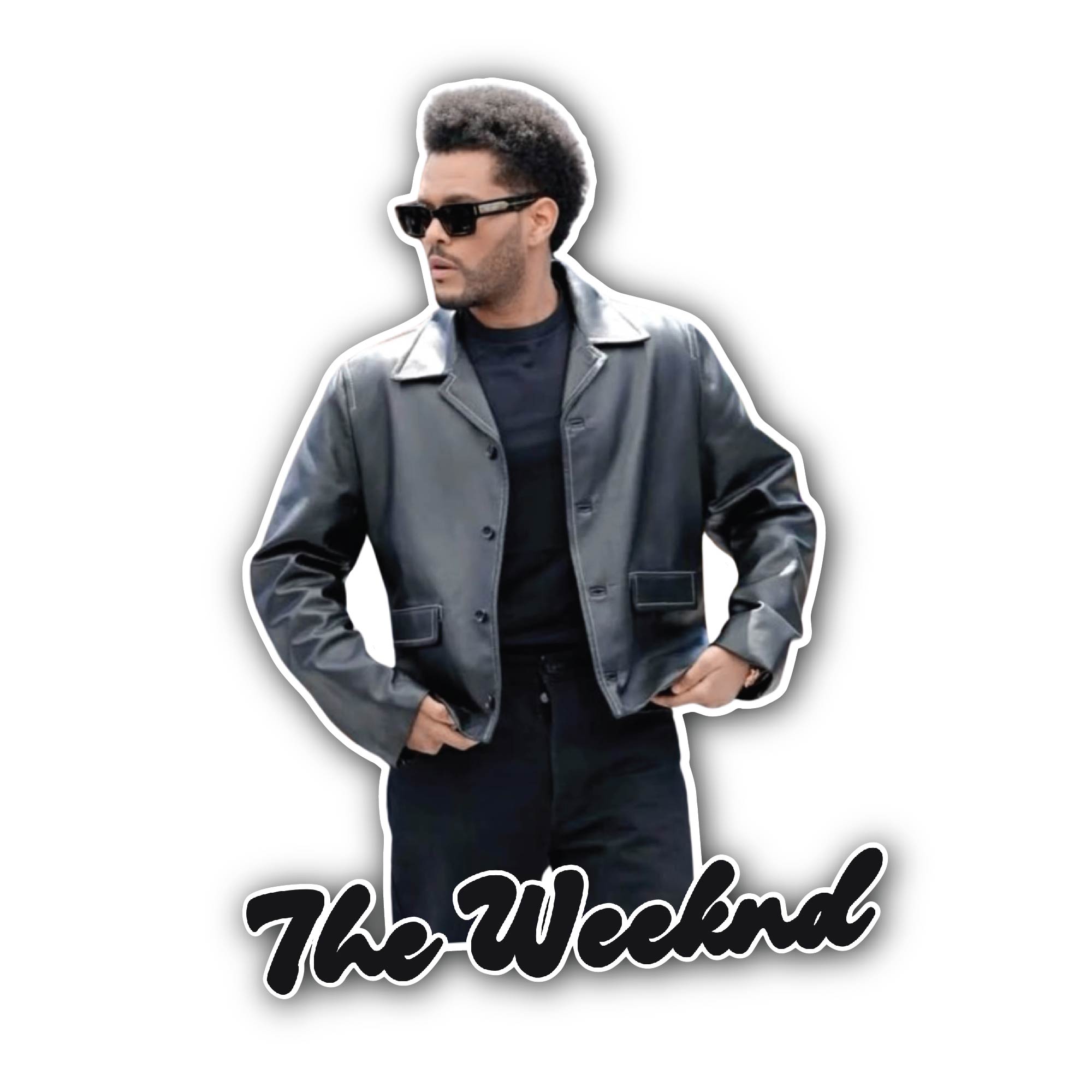 The Weeknd Style Sticker, Waterproof Vinyl Decal Sticker Indoor Or Outdoor 2 (Pieces) 3" and 5"
