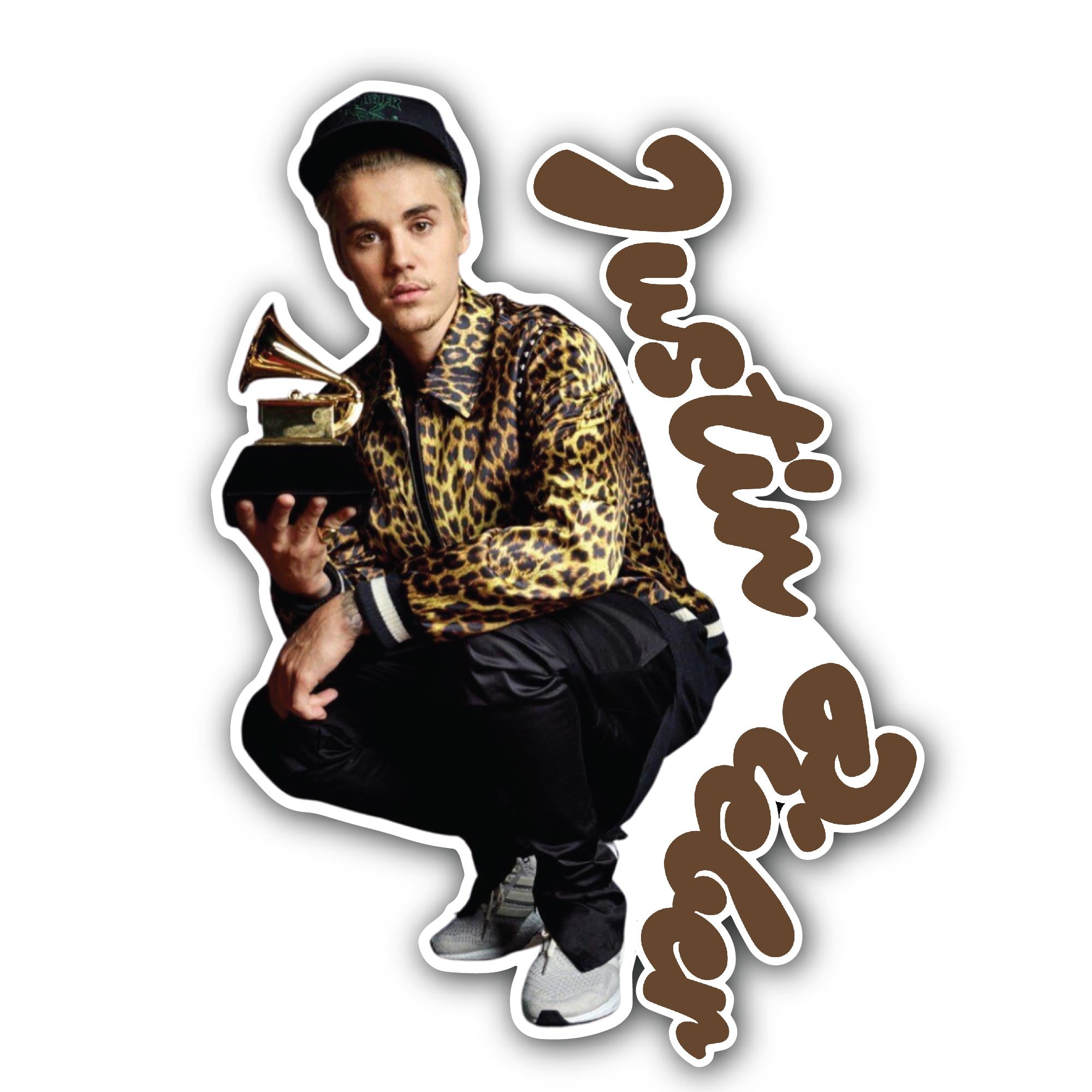 Justin Bieber Sticker, Waterproof Vinyl Decal Sticker Indoor Or Outdoor 2 (Pieces) 3" and 5"