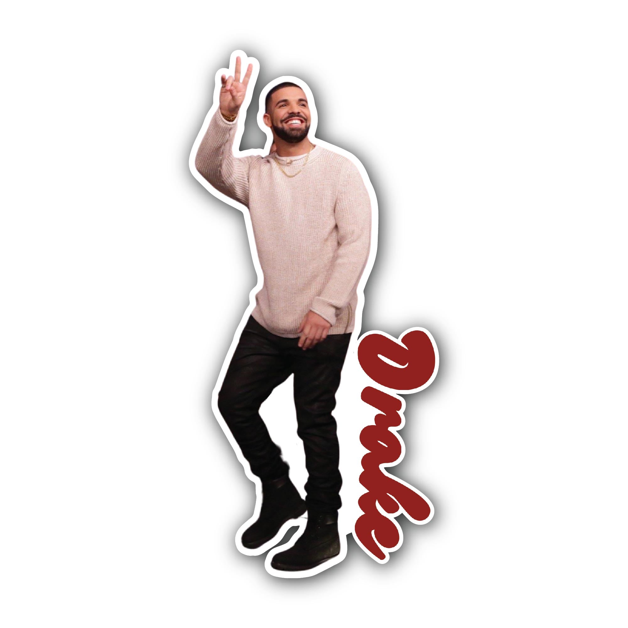 Drake Sticker, Waterproof Vinyl Decal Sticker Indoor Or Outdoor 2 (Pieces) 3" and 5"