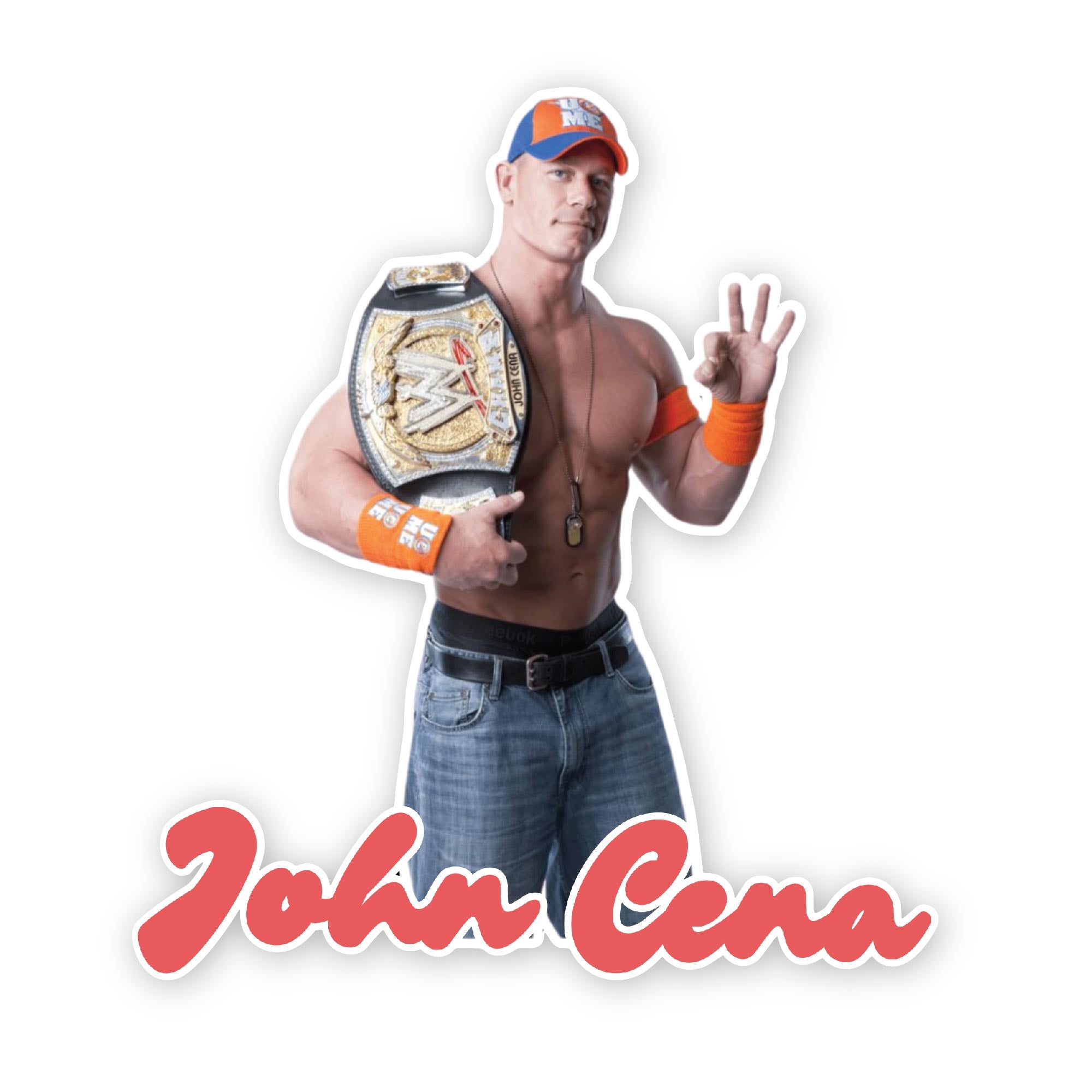 John Cena Sticker, Waterproof Vinyl Decal Sticker Indoor Or Outdoor 2 (Pieces) 3" and 5"