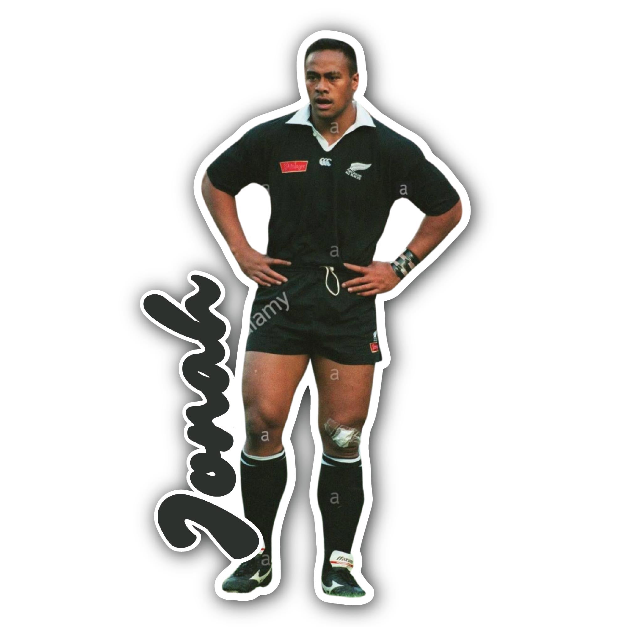 Jonah Lomu Sticker, Waterproof Vinyl Decal Sticker Indoor Or Outdoor 2 (Pieces) 3" and 5"