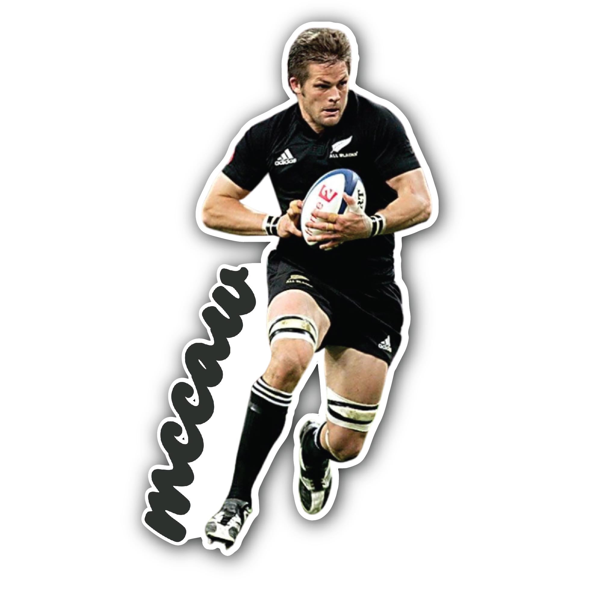 Richie McCaw Sticker, Waterproof Vinyl Decal Sticker Indoor Or Outdoor 2 (Pieces) 3" and 5"