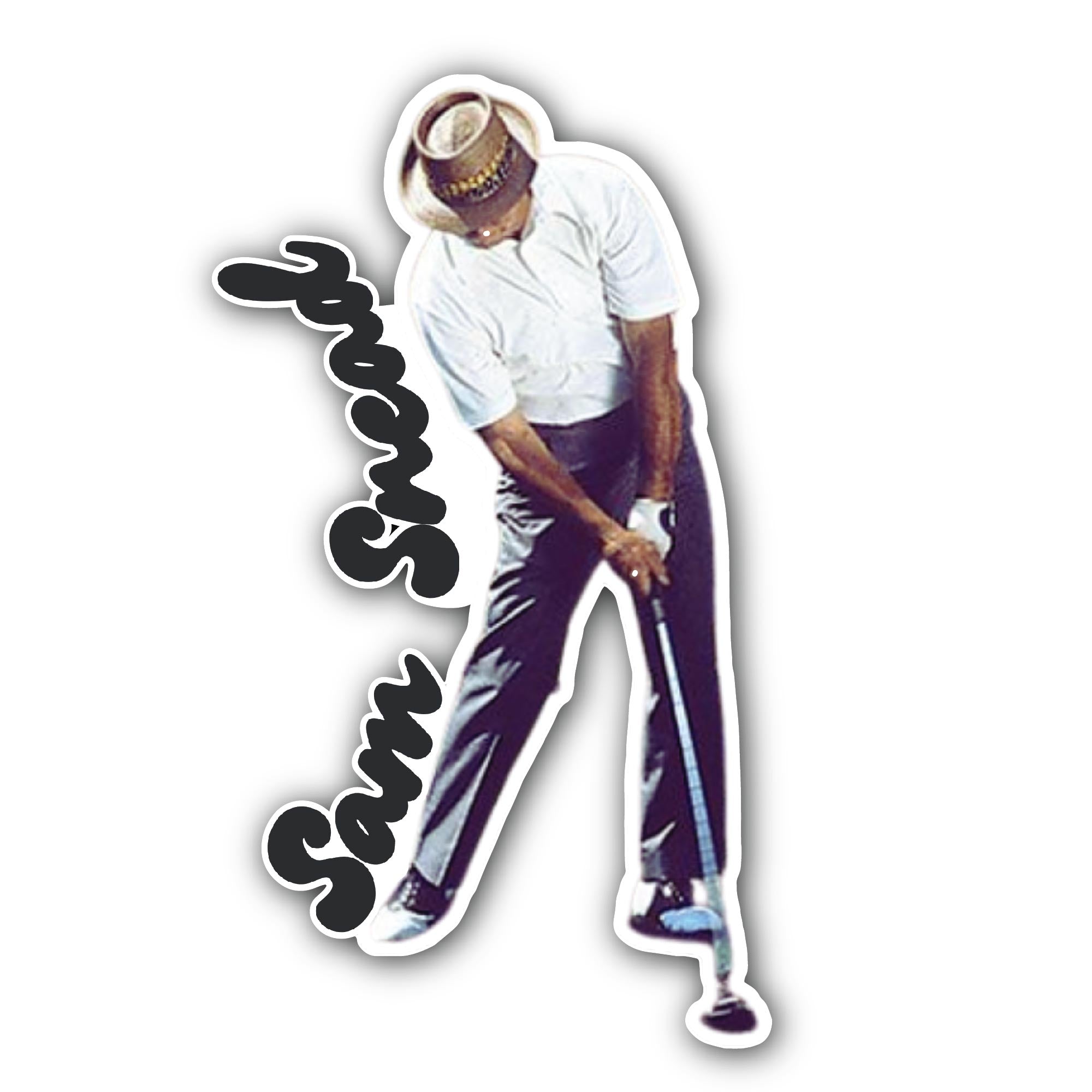 Sam Snead Sticker, Waterproof Vinyl Decal Sticker Indoor Or Outdoor 2 (Pieces) 3" and 5"
