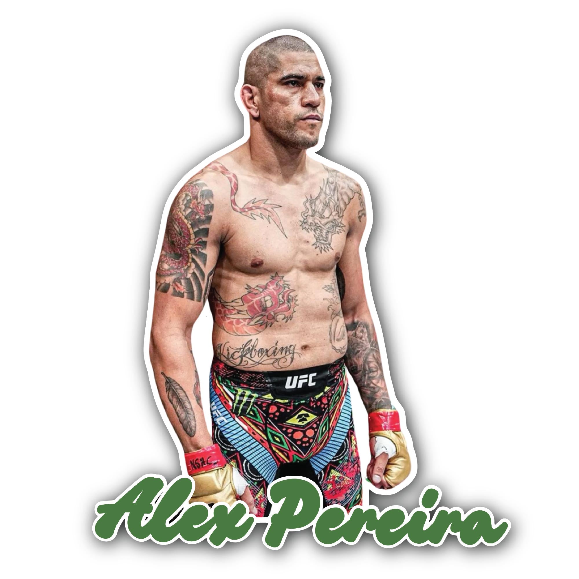 Alex Pereira Sticker, Waterproof Vinyl Decal Sticker Indoor Or Outdoor 2 (Pieces) 3" and 5"