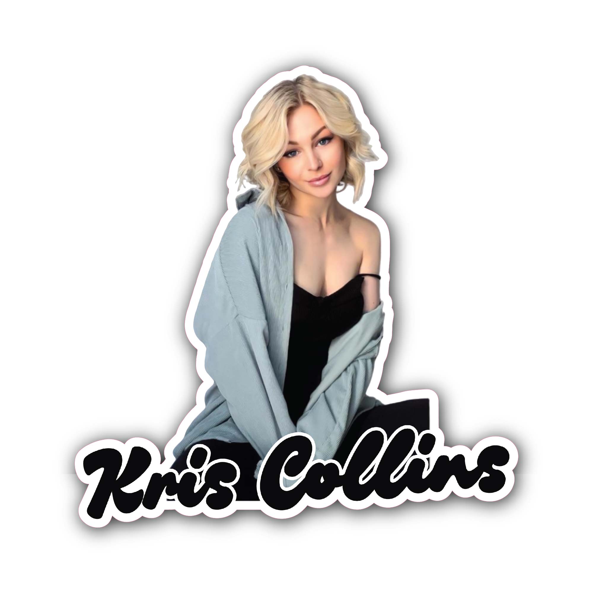 Kris Collins Sticker, Waterproof Vinyl Decal Sticker Indoor Or Outdoor 2 (Pieces) 3" and 5"