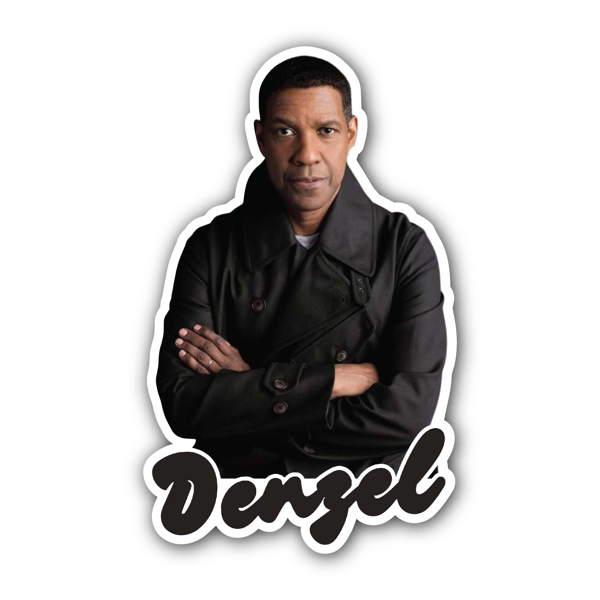 Denzel Washington Sticker, Waterproof Vinyl Decal Sticker Indoor Or Outdoor 2 (Pieces) 3" and 5"