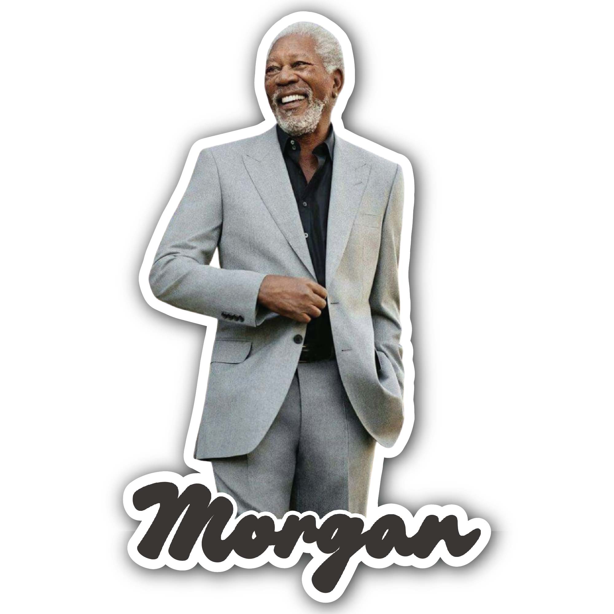Morgan Sticker, Waterproof Vinyl Decal Sticker Indoor Or Outdoor 2 (Pieces) 3" and 5"