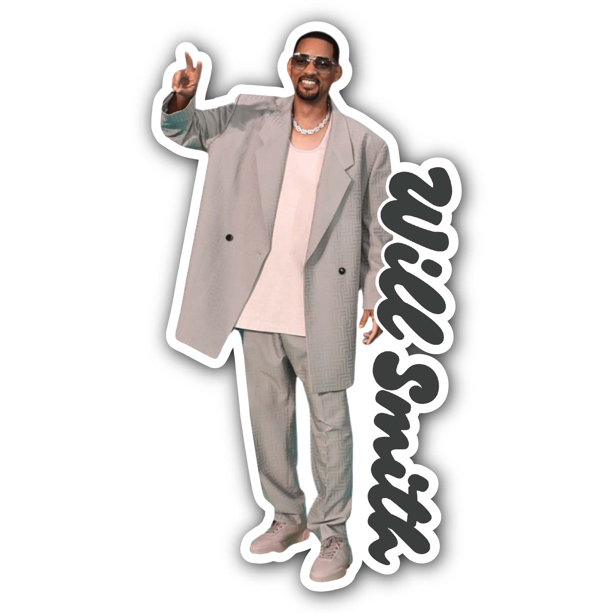 Will Smith Sticker, Waterproof Vinyl Decal Sticker Indoor Or Outdoor 2 (Pieces) 3" and 5"
