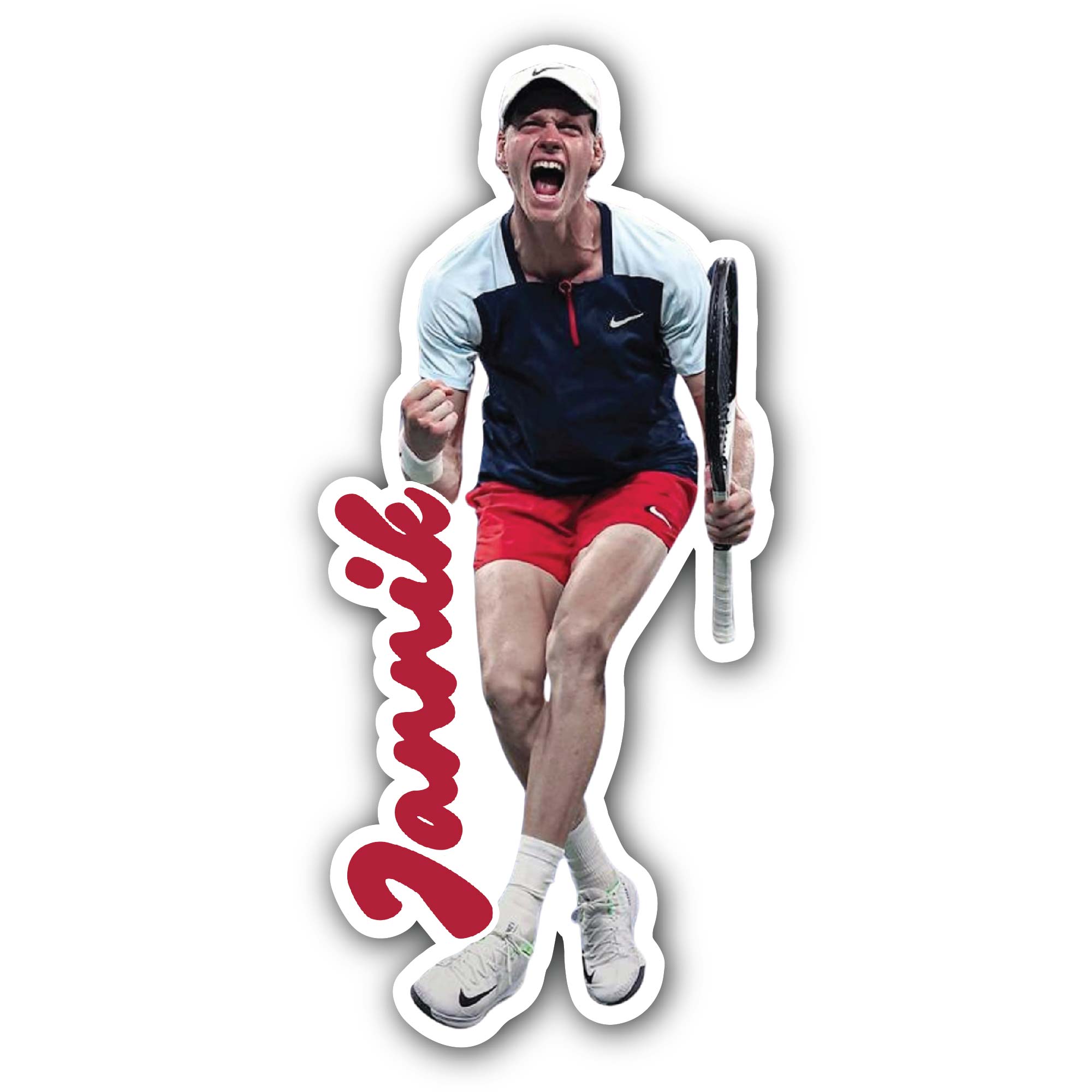 Jannik Sticker, Waterproof Vinyl Decal Sticker Indoor Or Outdoor 2 (Pieces) 3" and 5"