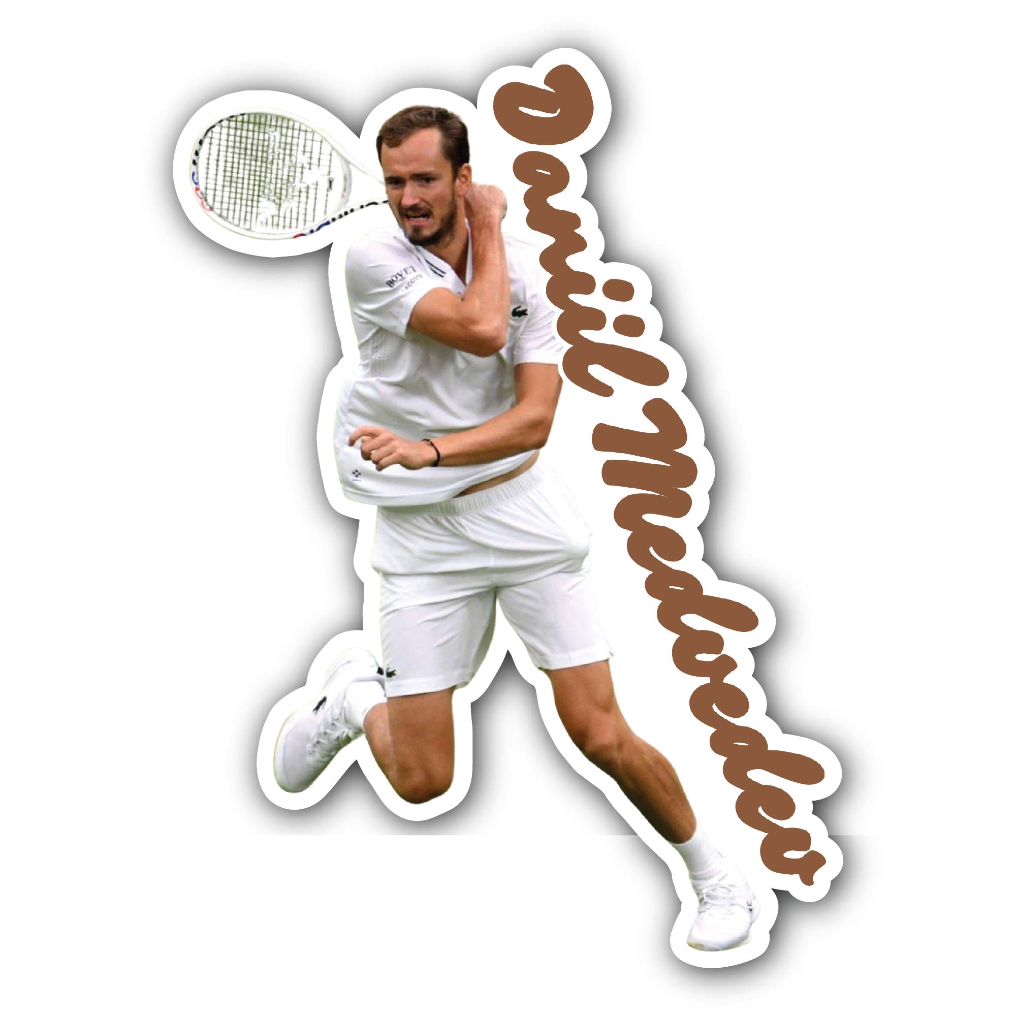 Daniil Medvedev Sticker, Waterproof Vinyl Decal Sticker Indoor Or Outdoor 2 (Pieces) 3" and 5"