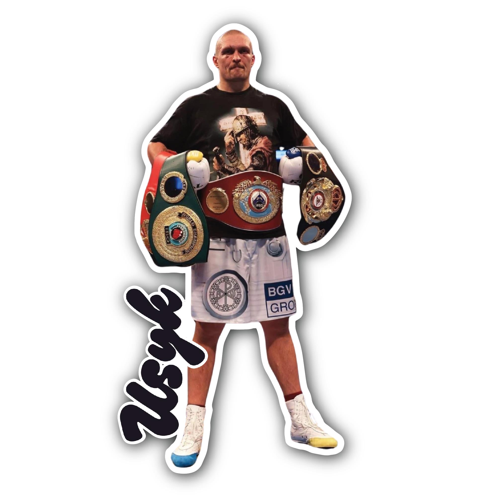Oleksandr Usyk Sticker, Waterproof Vinyl Decal Sticker Indoor Or Outdoor 2 (Pieces) 3" and 5"