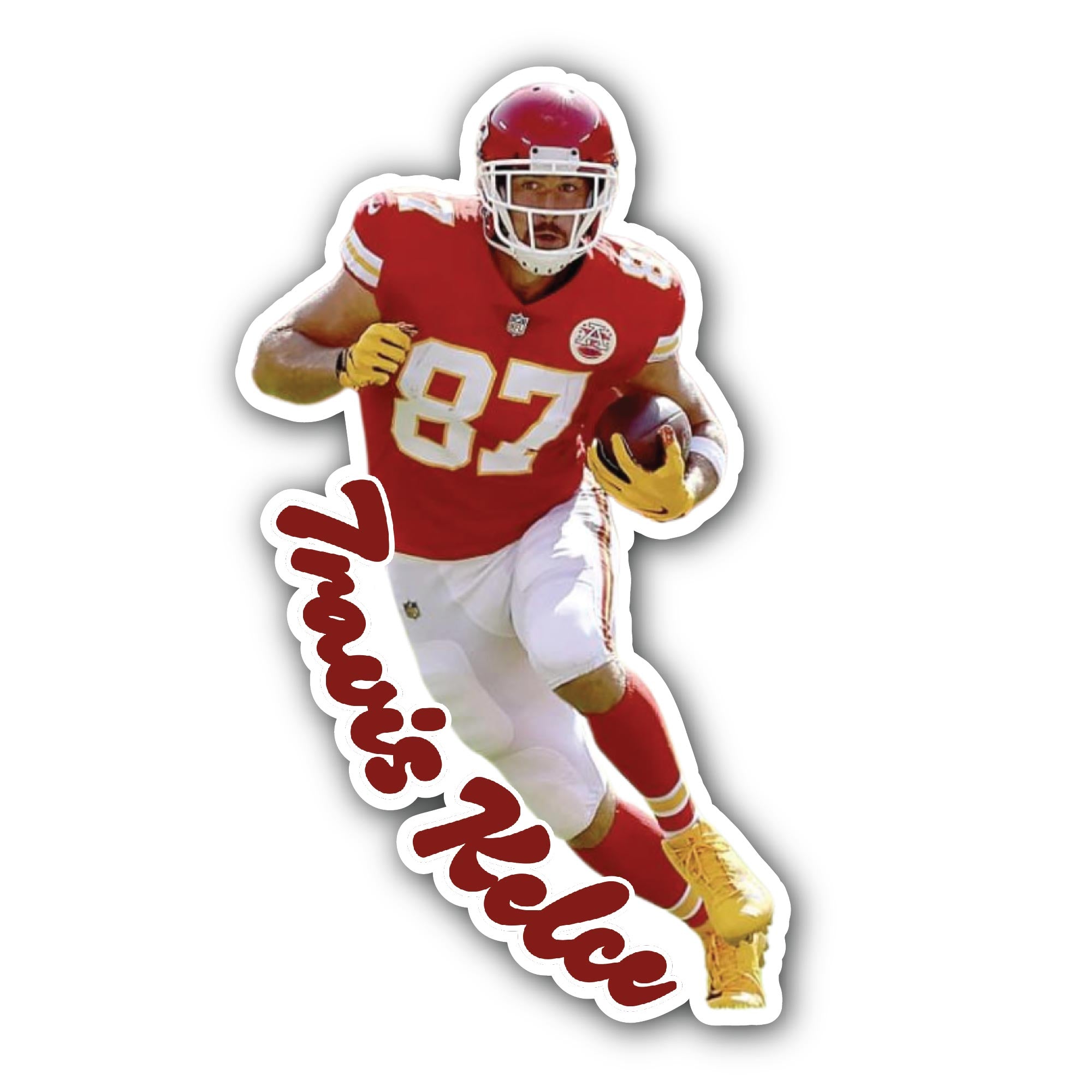 Travis Kelce Sticker, Waterproof Vinyl Decal Sticker Indoor Or Outdoor 2 (Pieces) 3" and 5"