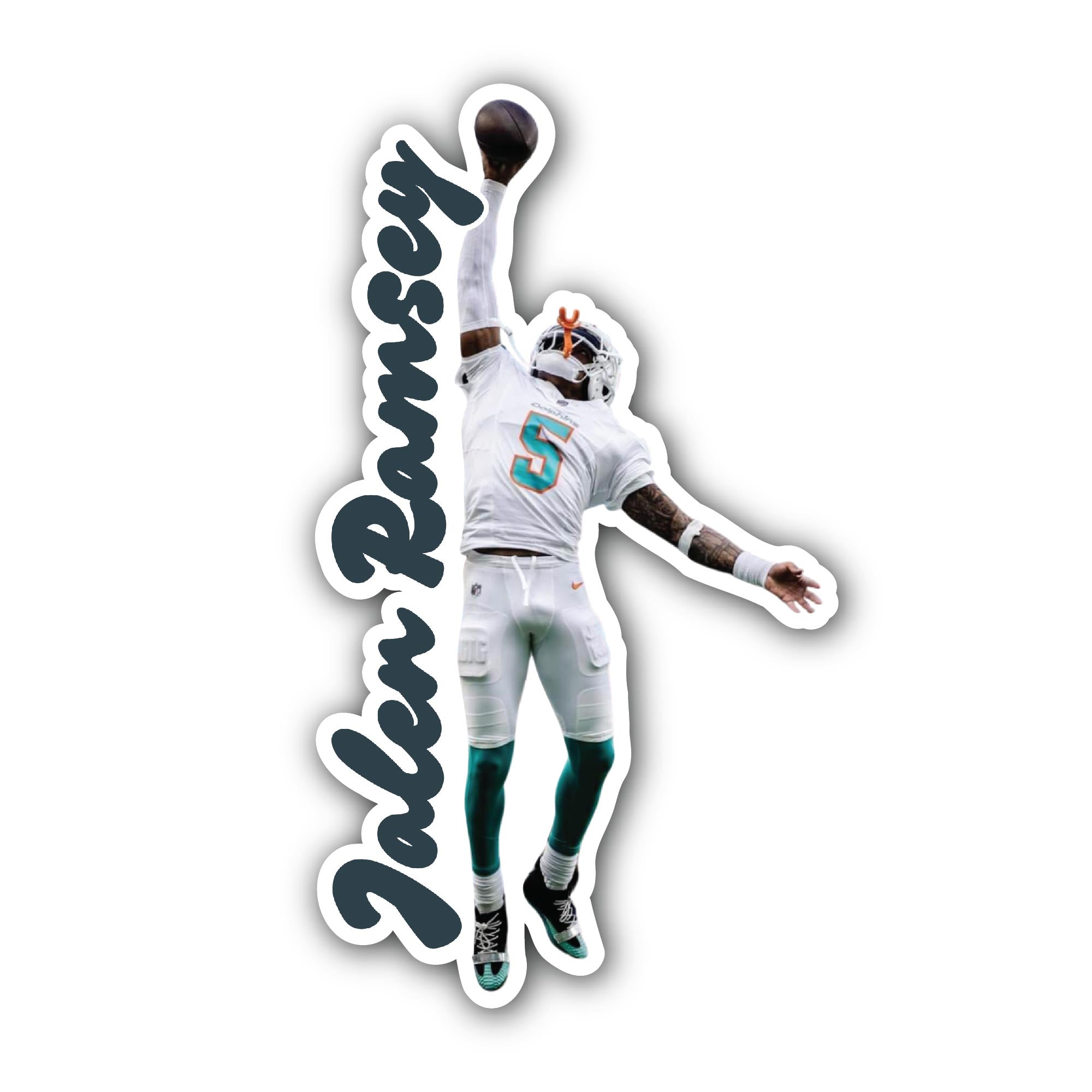 Jalen Ramsey Sticker, Waterproof Vinyl Decal Sticker Indoor Or Outdoor 2 (Pieces) 3" and 5"