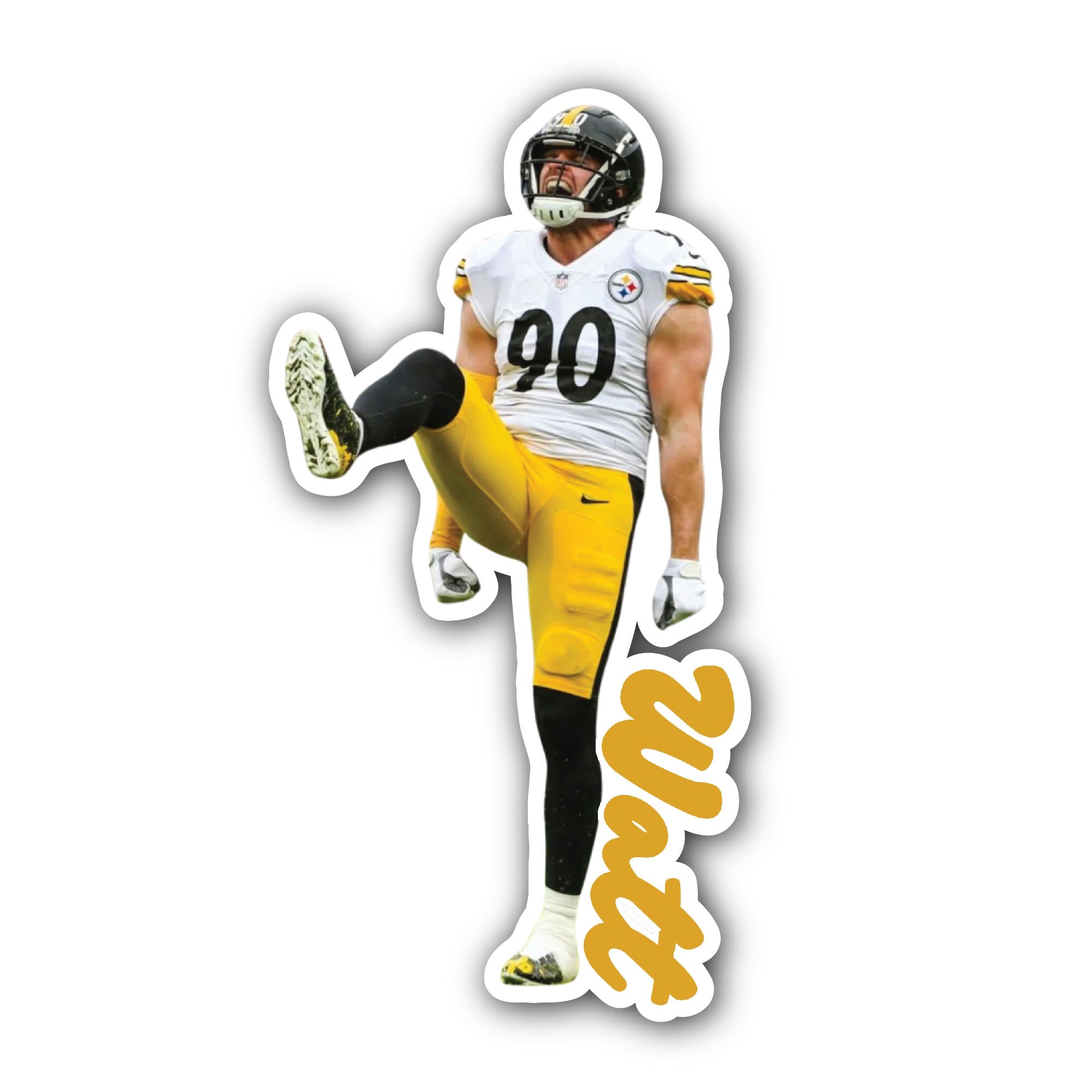 T.J. Watt Sticker, Waterproof Vinyl Decal Sticker Indoor Or Outdoor 2 (Pieces) 3" and 5"