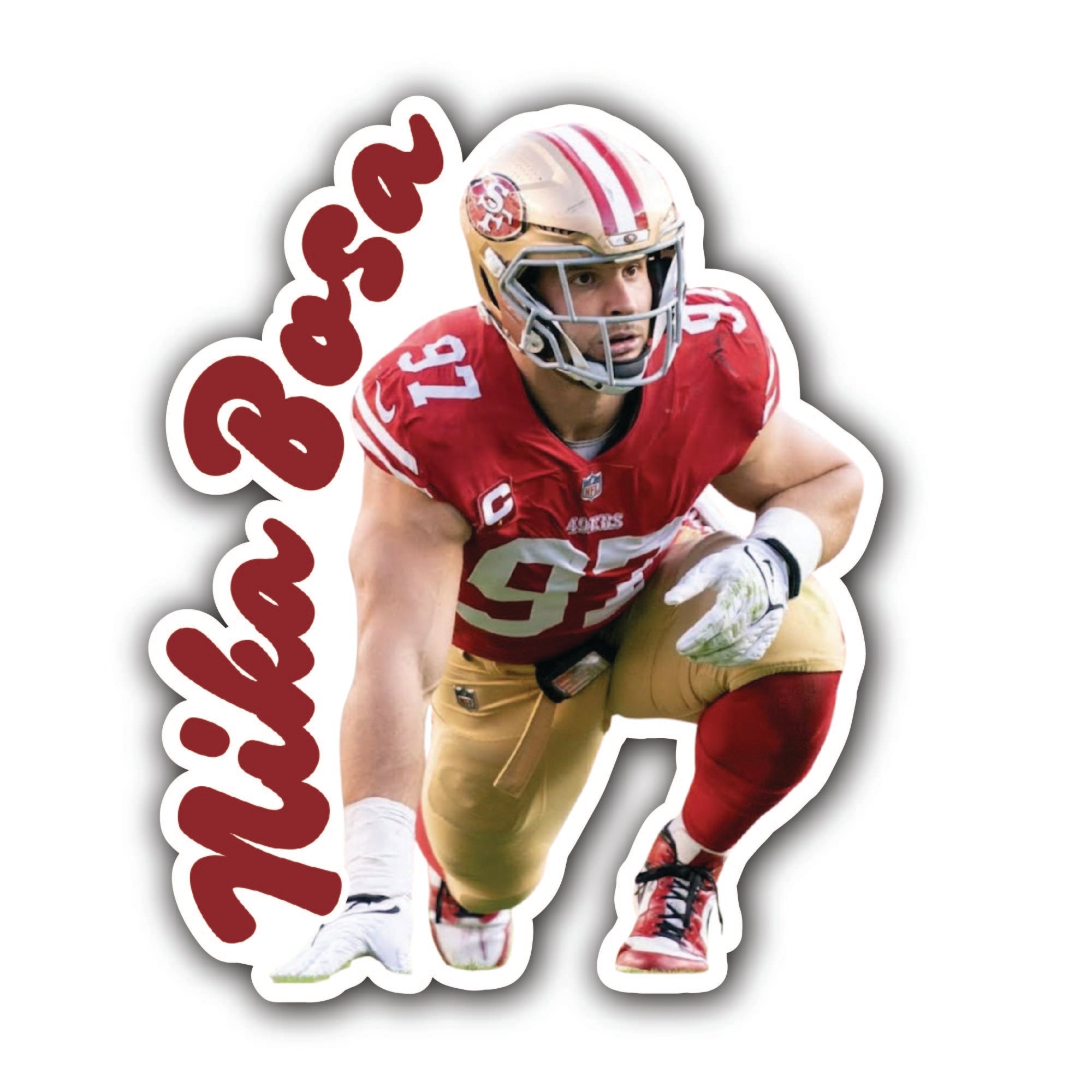 Nick Bosa Sticker, Waterproof Vinyl Decal Sticker Indoor Or Outdoor 2 (Pieces) 3" and 5"