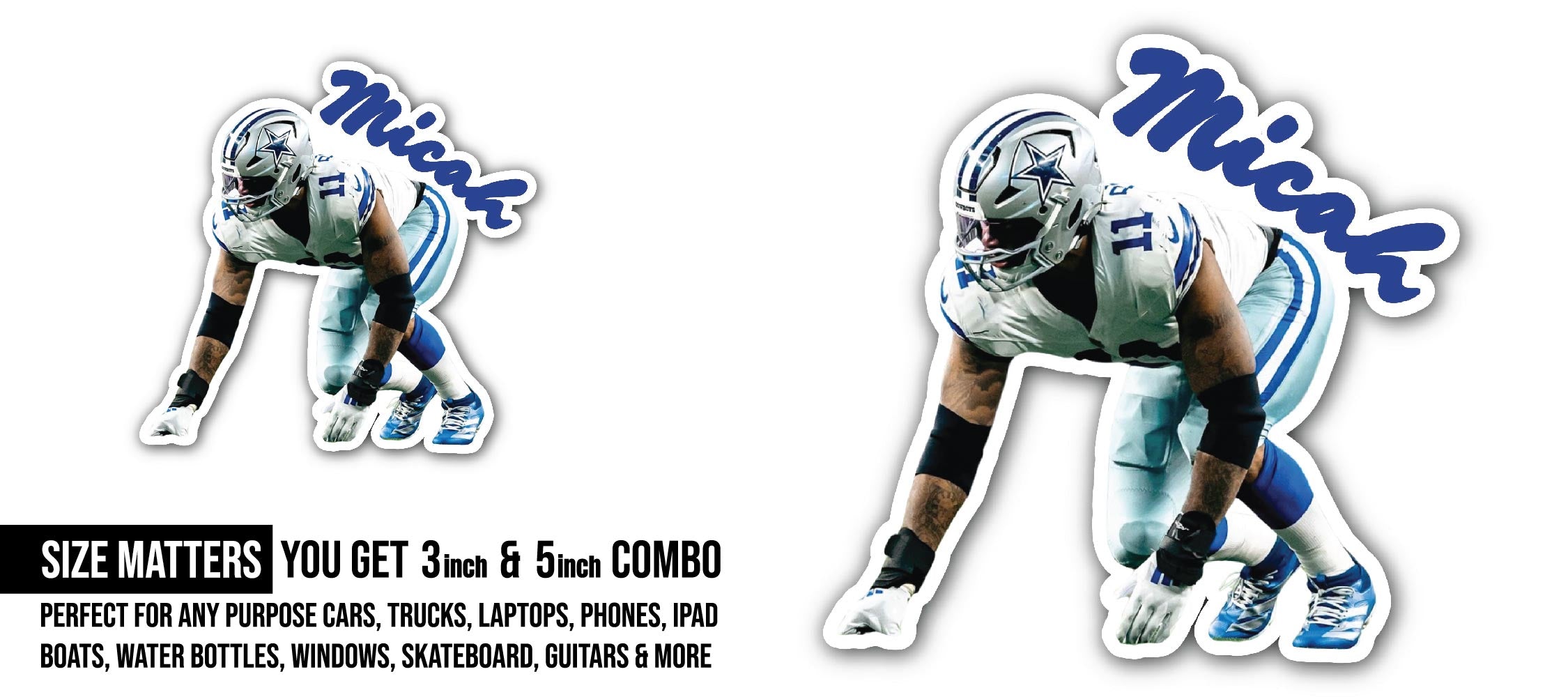 Micah Sticker, Waterproof Vinyl Decal Sticker Indoor Or Outdoor 2 (Pieces) 3" and 5"