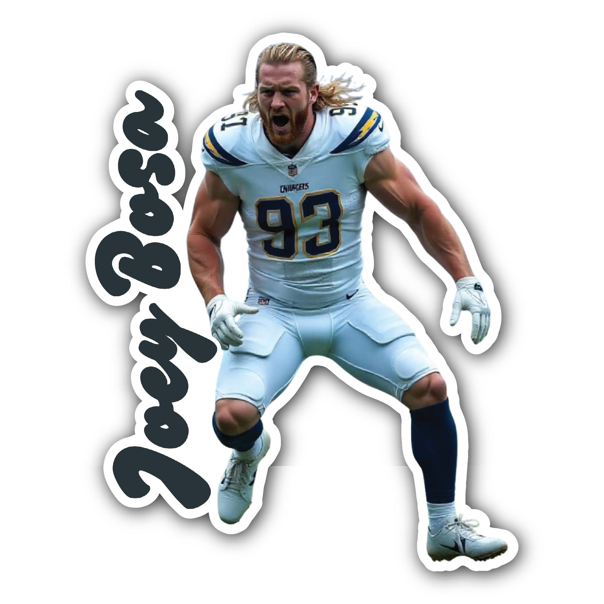 Joey Bosa Sticker, Waterproof Vinyl Decal Sticker Indoor Or Outdoor 2 (Pieces) 3" and 5"
