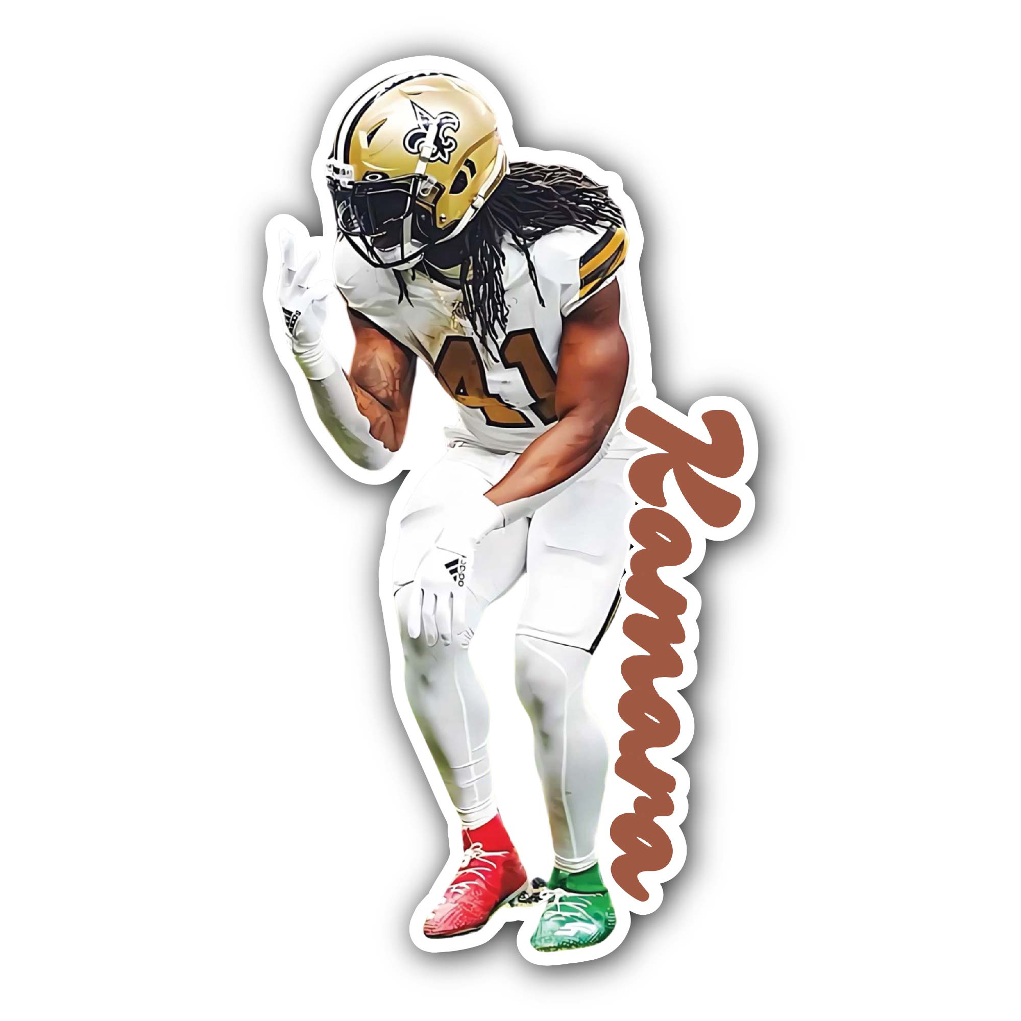 Alvin Kamara Sticker, Waterproof Vinyl Decal Sticker Indoor Or Outdoor 2 (Pieces) 3" and 5"