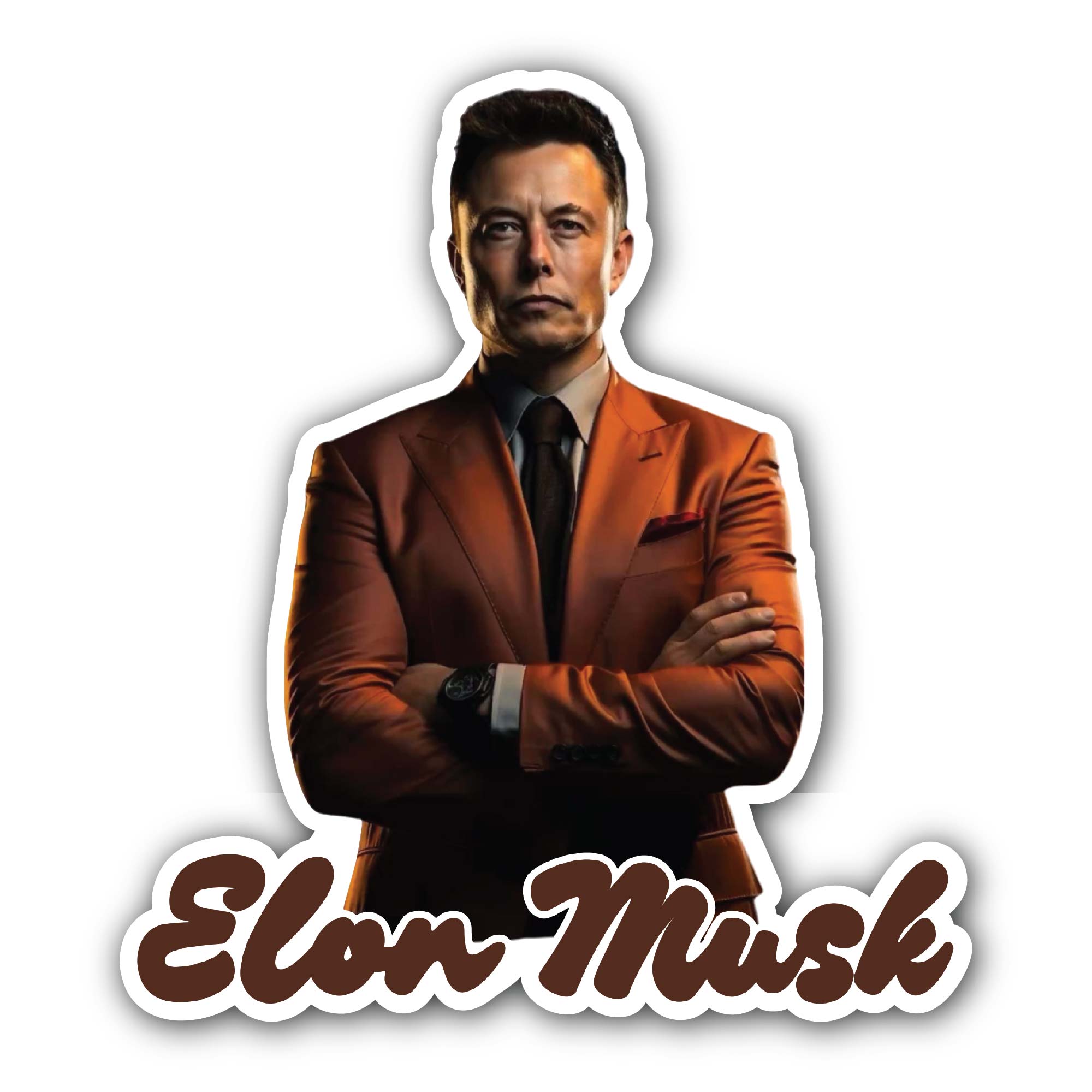 Elon Musk Sticker, Waterproof Vinyl Decal Sticker Indoor Or Outdoor 2 (Pieces) 3" and 5"