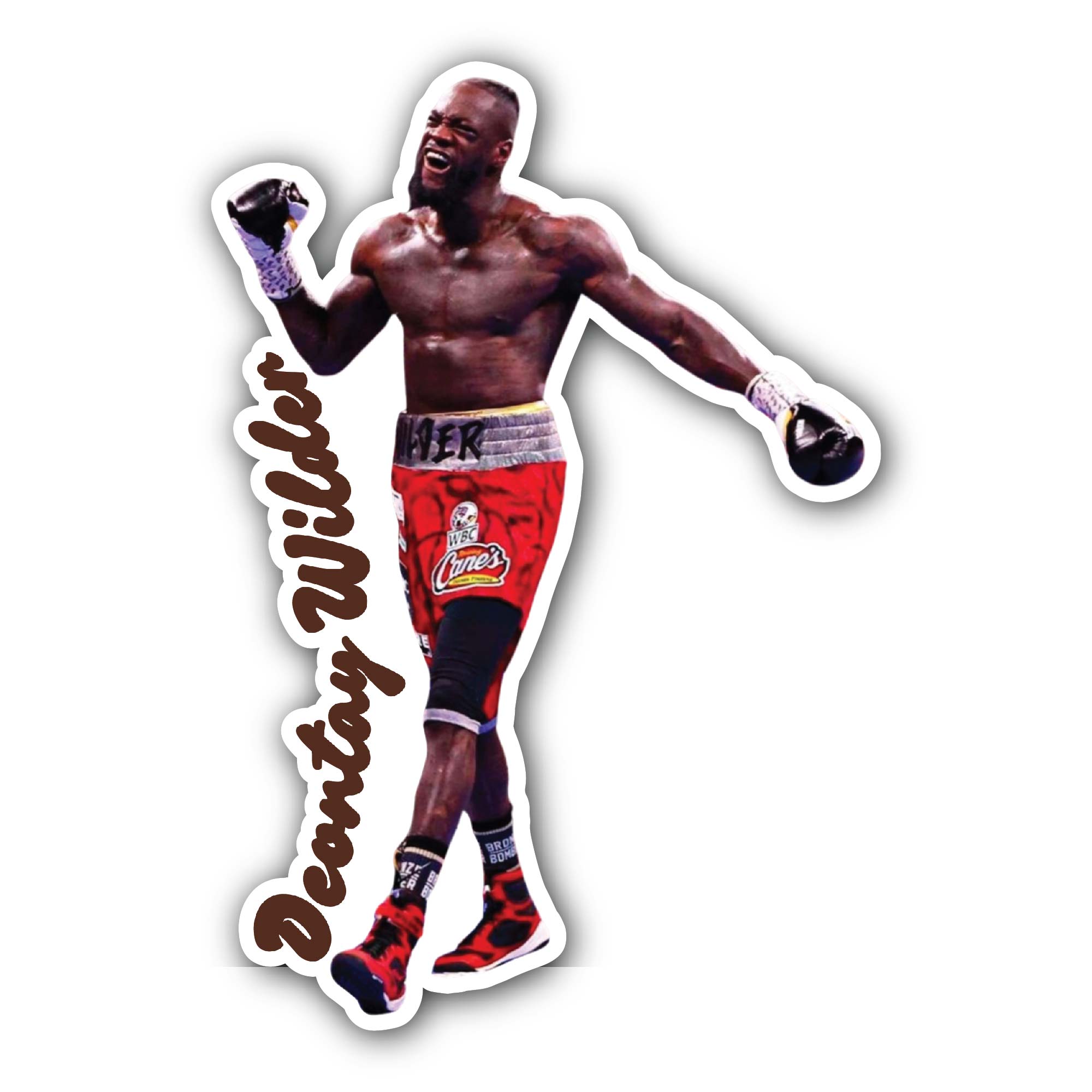 Deontay Wilder Sticker, Waterproof Vinyl Decal Sticker Indoor Or Outdoor 2 (Pieces) 3" and 5"