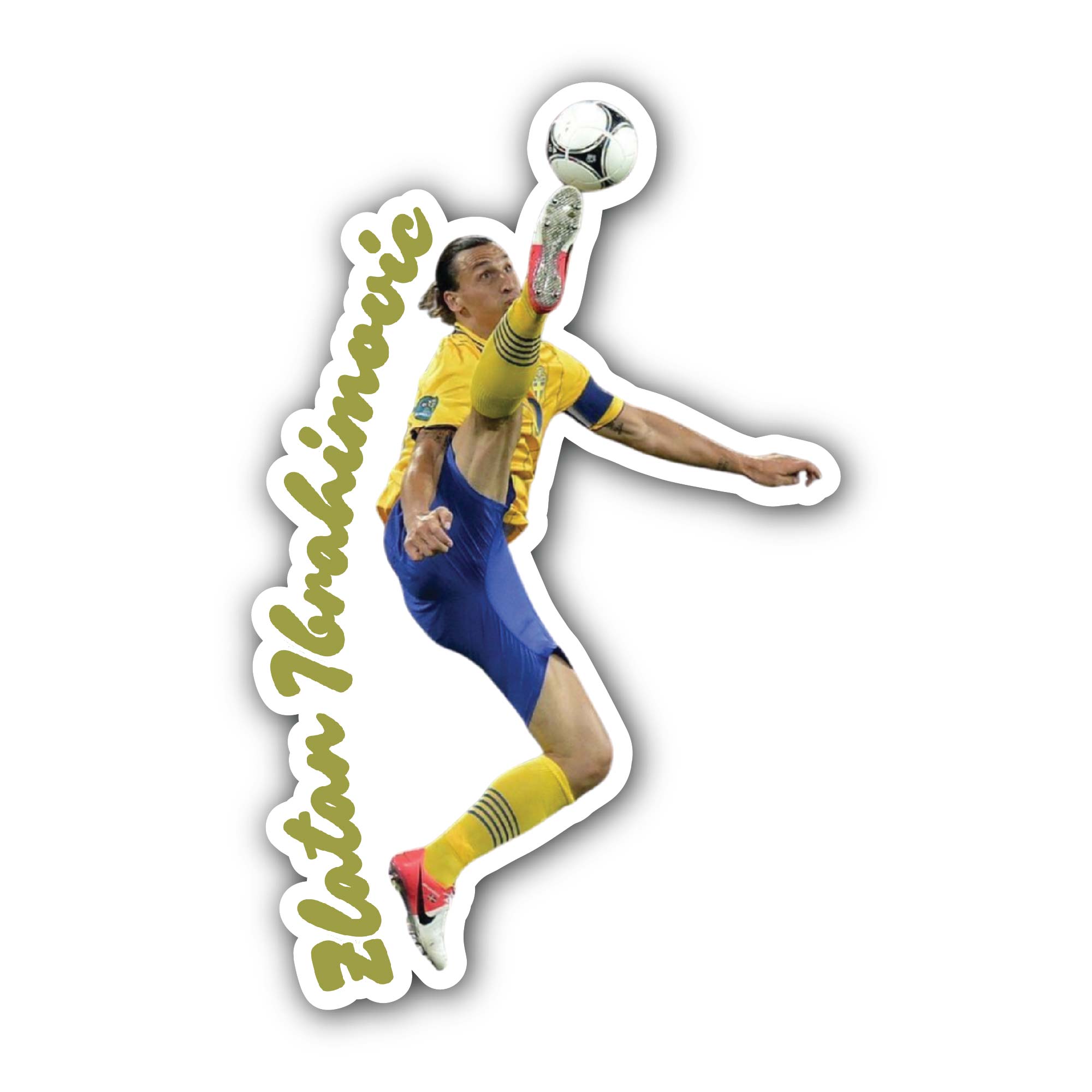 Zlatan Ibrahimović Sticker, Waterproof Vinyl Decal Sticker Indoor Or Outdoor 2 (Pieces) 3" and 5"