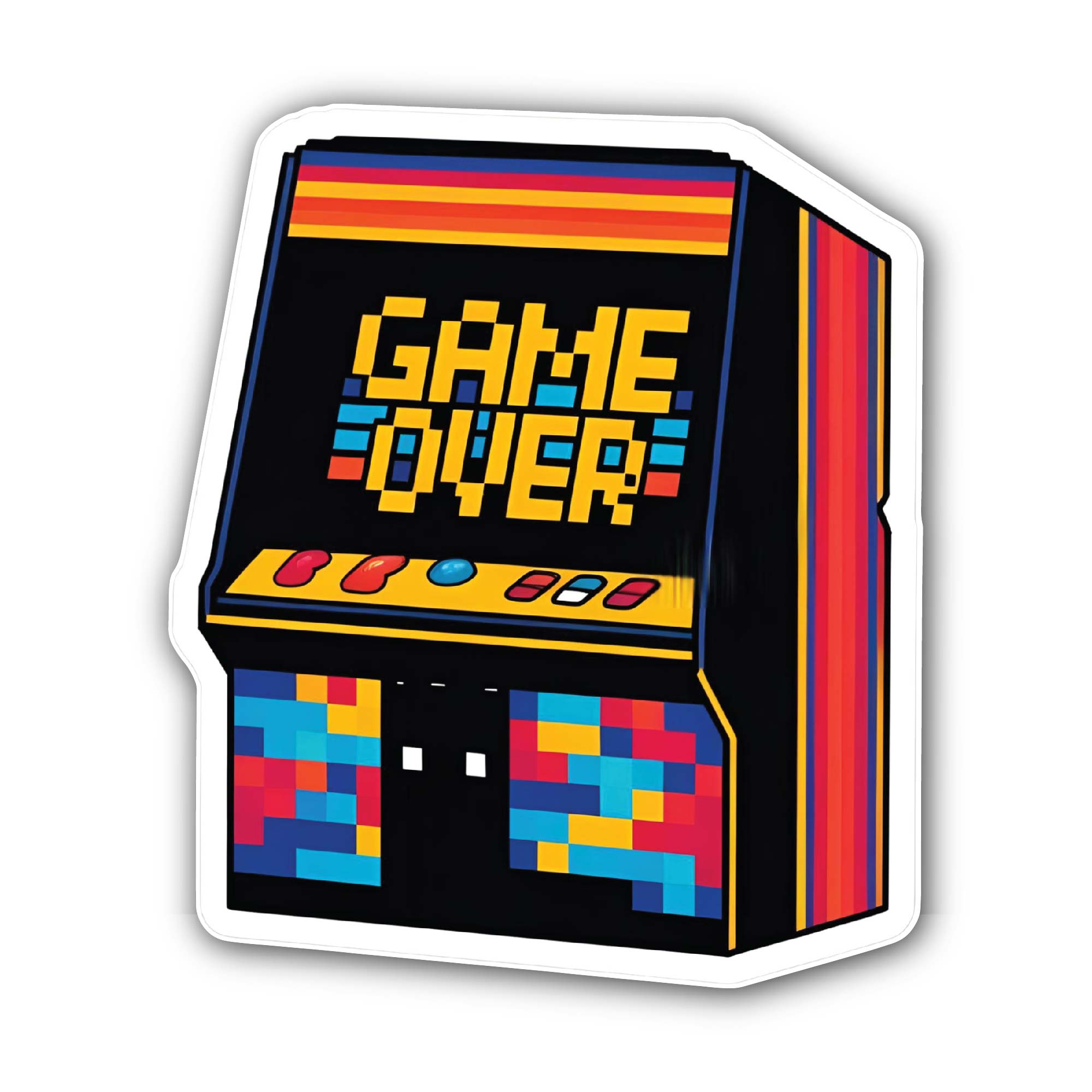 Arcade Game Sticker, Waterproof Vinyl Decal Sticker Indoor Or Outdoor 2 (Pieces) 3" and 5"