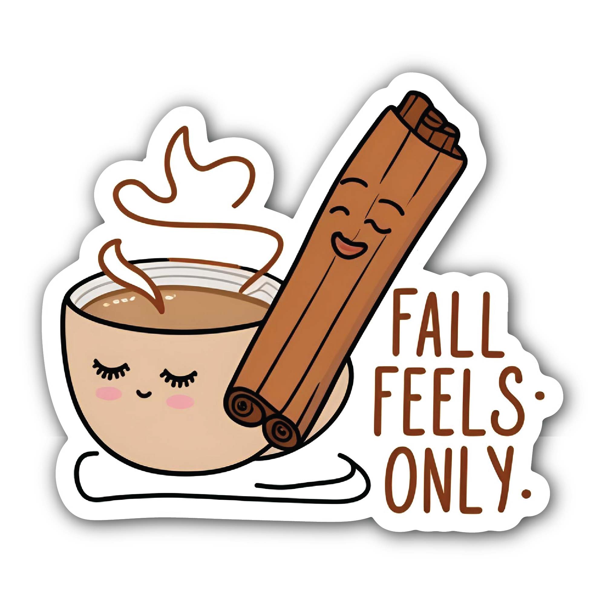 Cinnamon Spice Latte Sticker, Waterproof Vinyl Decal Sticker Indoor Or Outdoor 2 (Pieces) 3" and 5"
