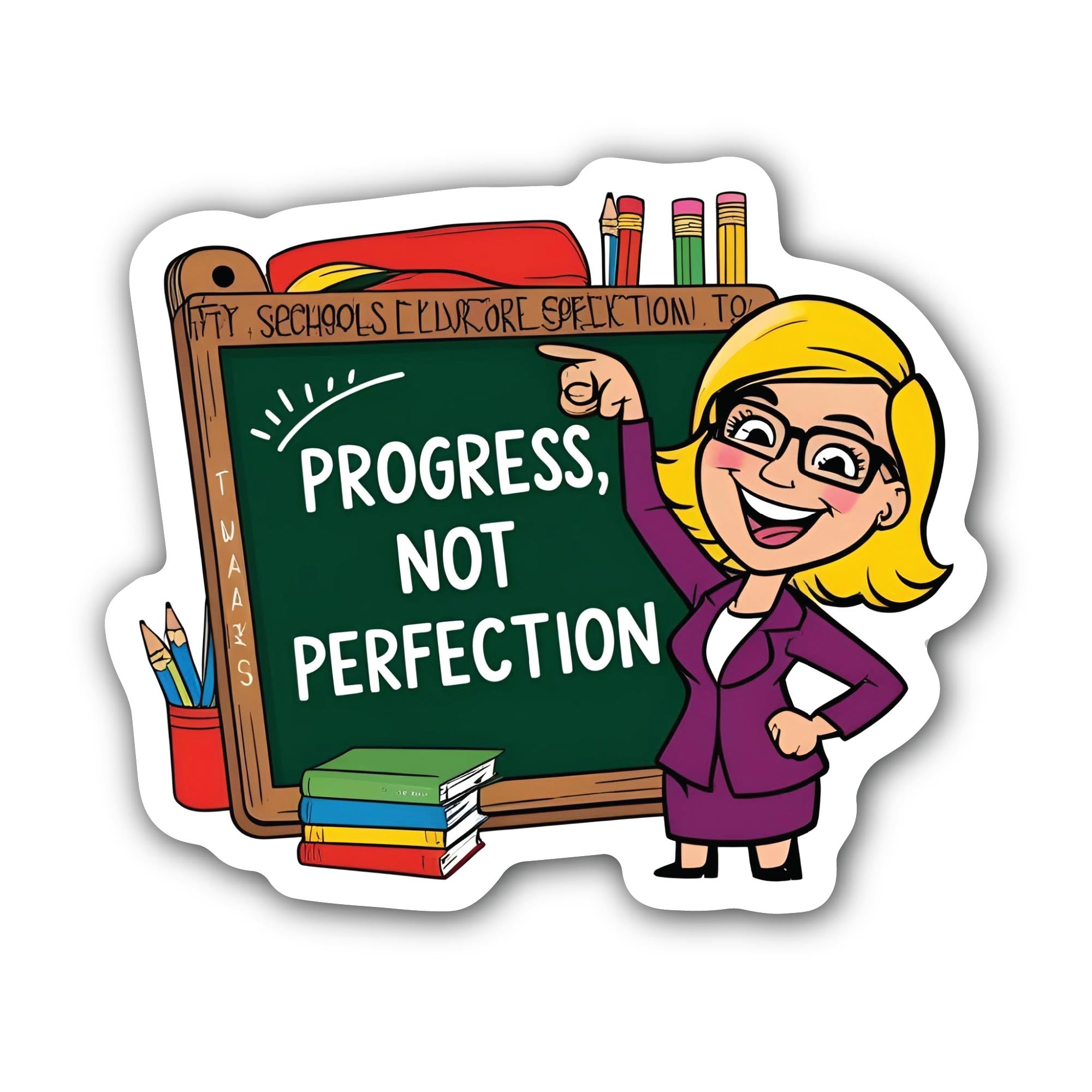 "Progress, Not Perfection" Quote Sticker, Waterproof Vinyl Decal Sticker Indoor Or Outdoor 2 (Pieces) 3" and 5"