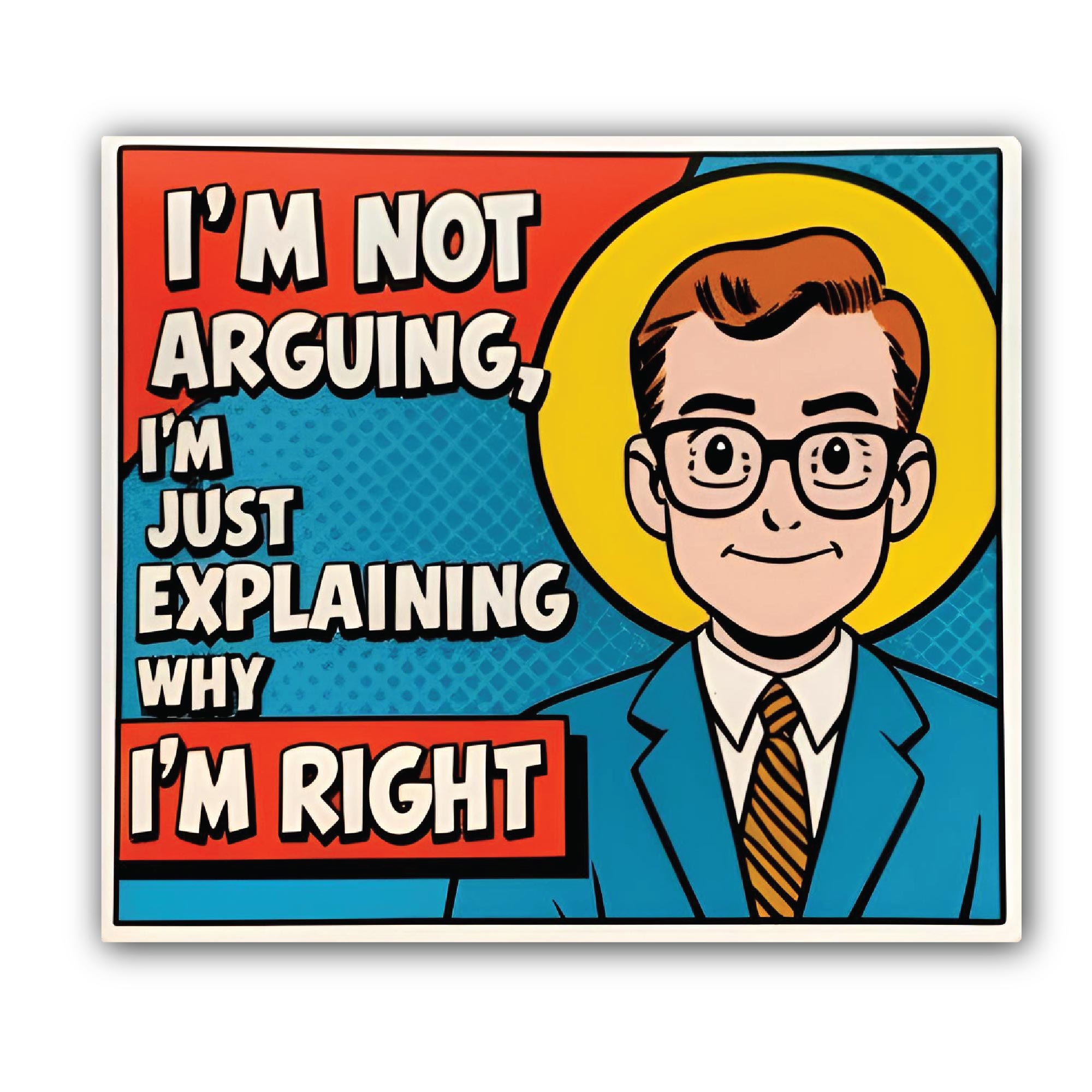 Comic Style Explanation Sticker, Waterproof Vinyl Decal Sticker Indoor Or Outdoor 2 (Pieces) 3" and 5"