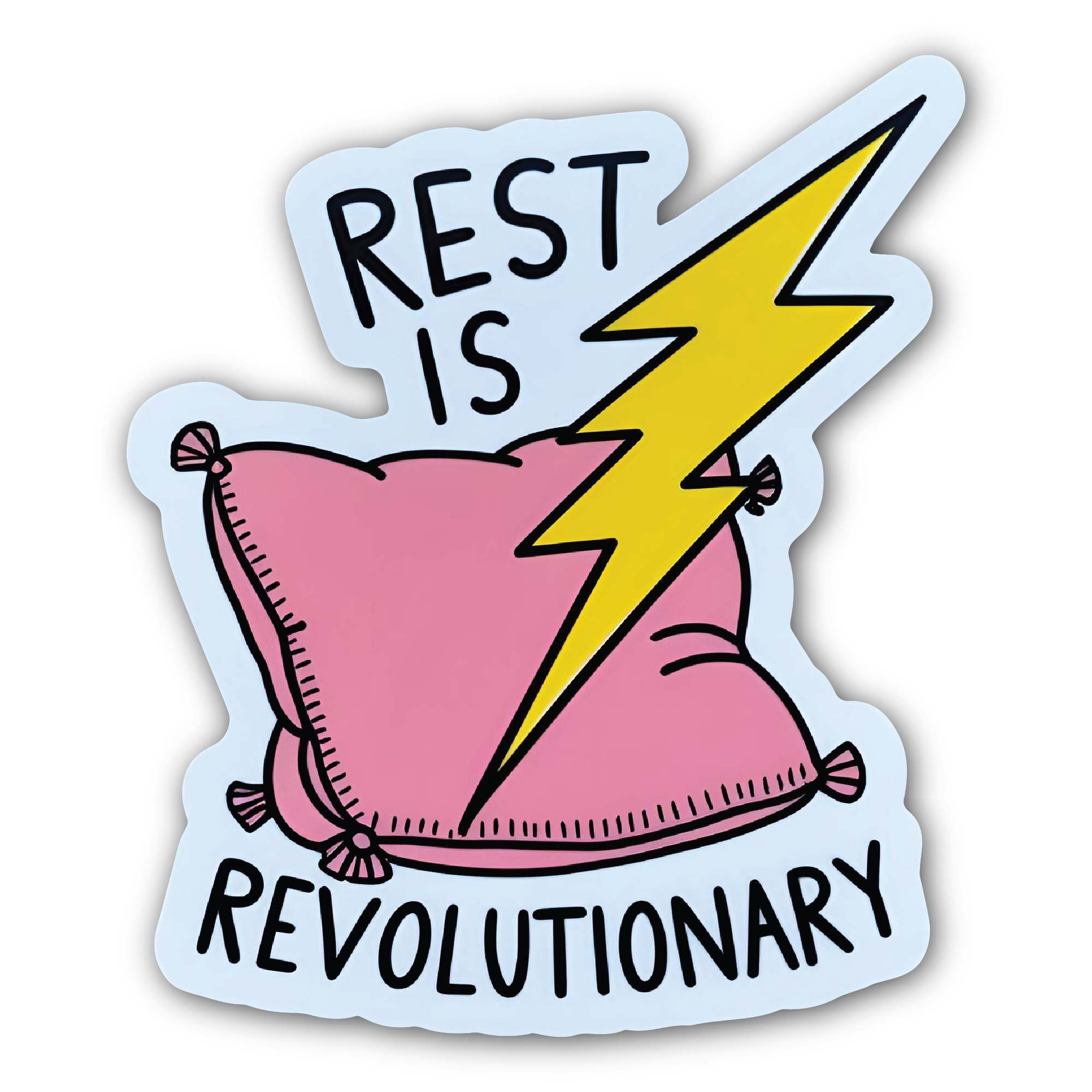Rest is Revolutionary Sticker, Waterproof Vinyl Decal Sticker Indoor Or Outdoor 2 (Pieces) 3" and 5"