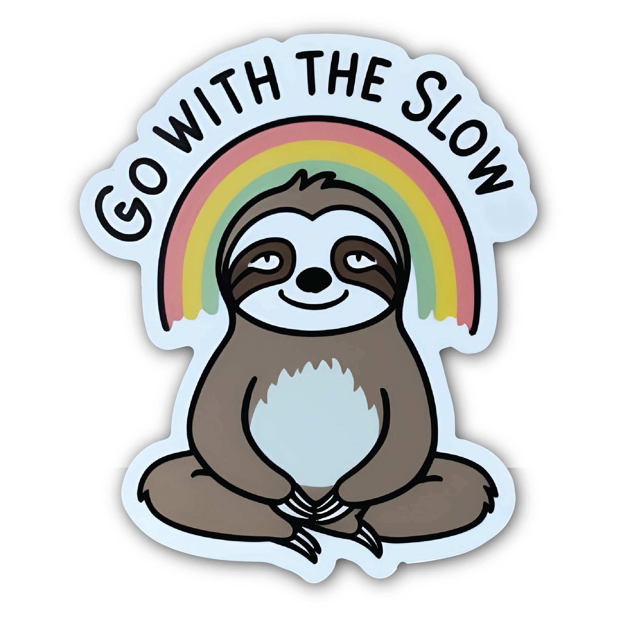 Go With The Slow Sticker, Waterproof Vinyl Decal Sticker Indoor Or Outdoor 2 (Pieces) 3" and 5"