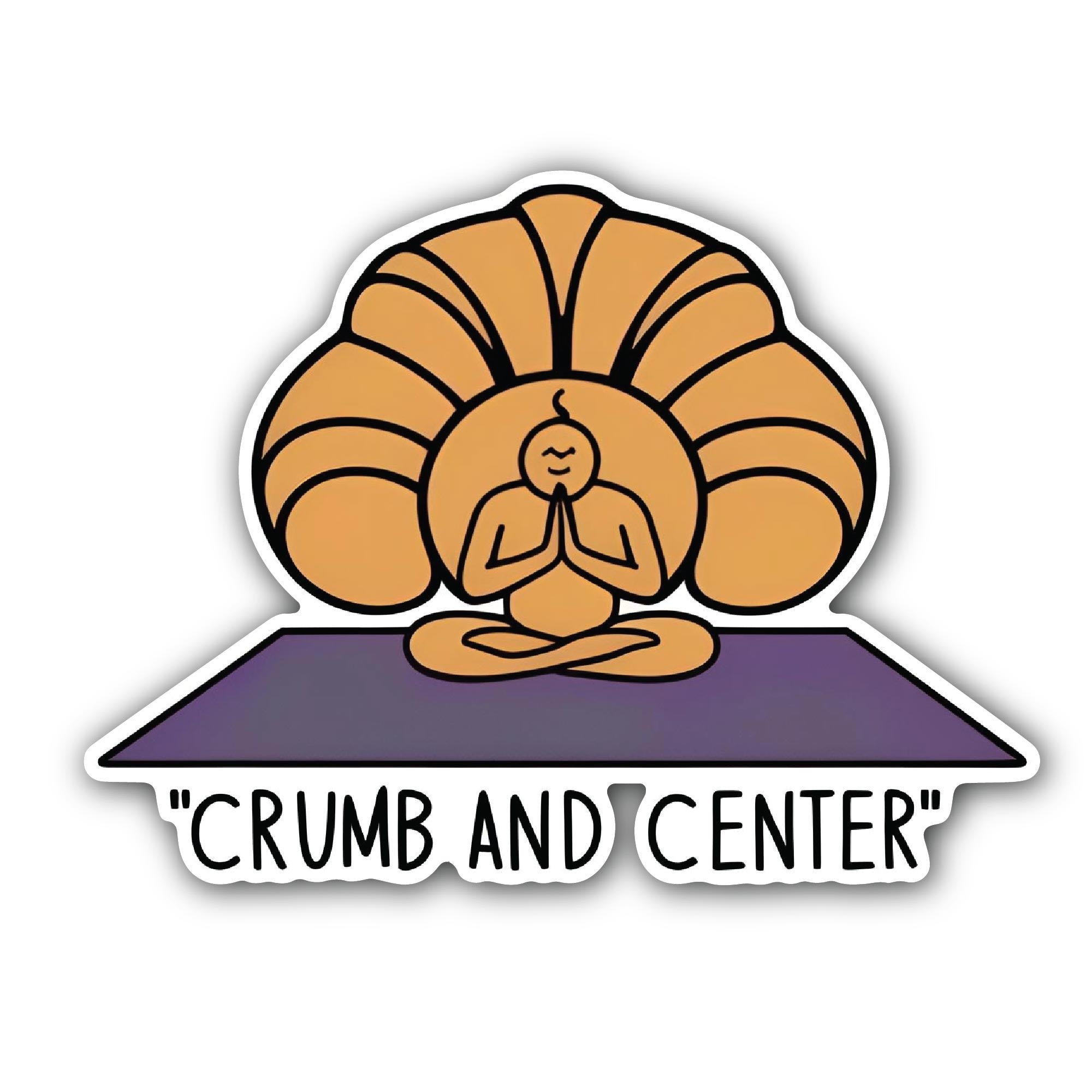 Crumb and Center Yoga Sticker, Waterproof Vinyl Decal Sticker Indoor Or Outdoor 2 (Pieces) 3" and 5"