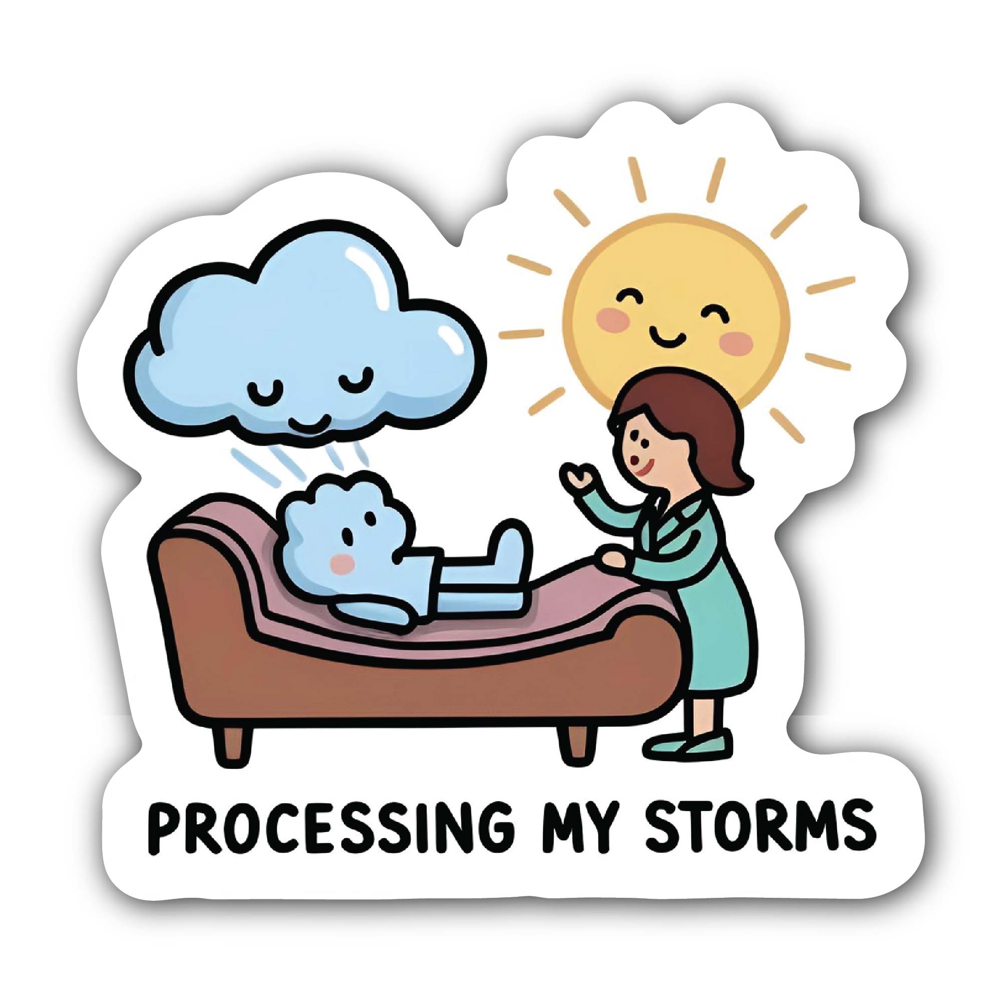 processing my storms Sticker, Waterproof Vinyl Decal Sticker Indoor Or Outdoor 2 (Pieces) 3" and 5"