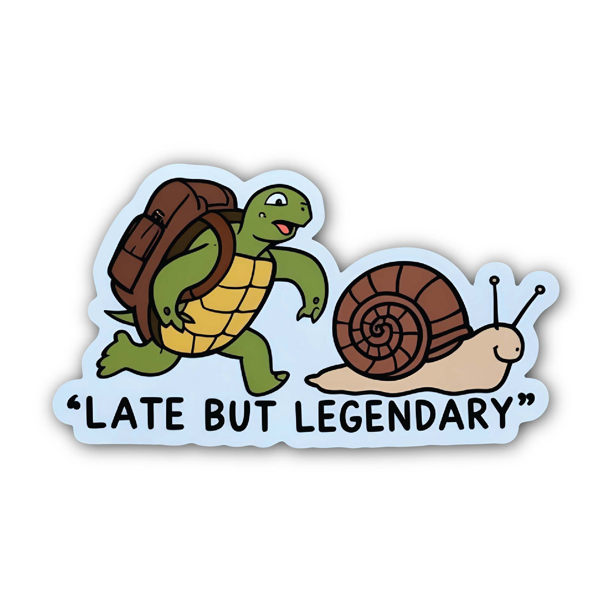Late But Legendary Sticker, Waterproof Vinyl Decal Sticker Indoor Or Outdoor 2 (Pieces) 3" and 5"