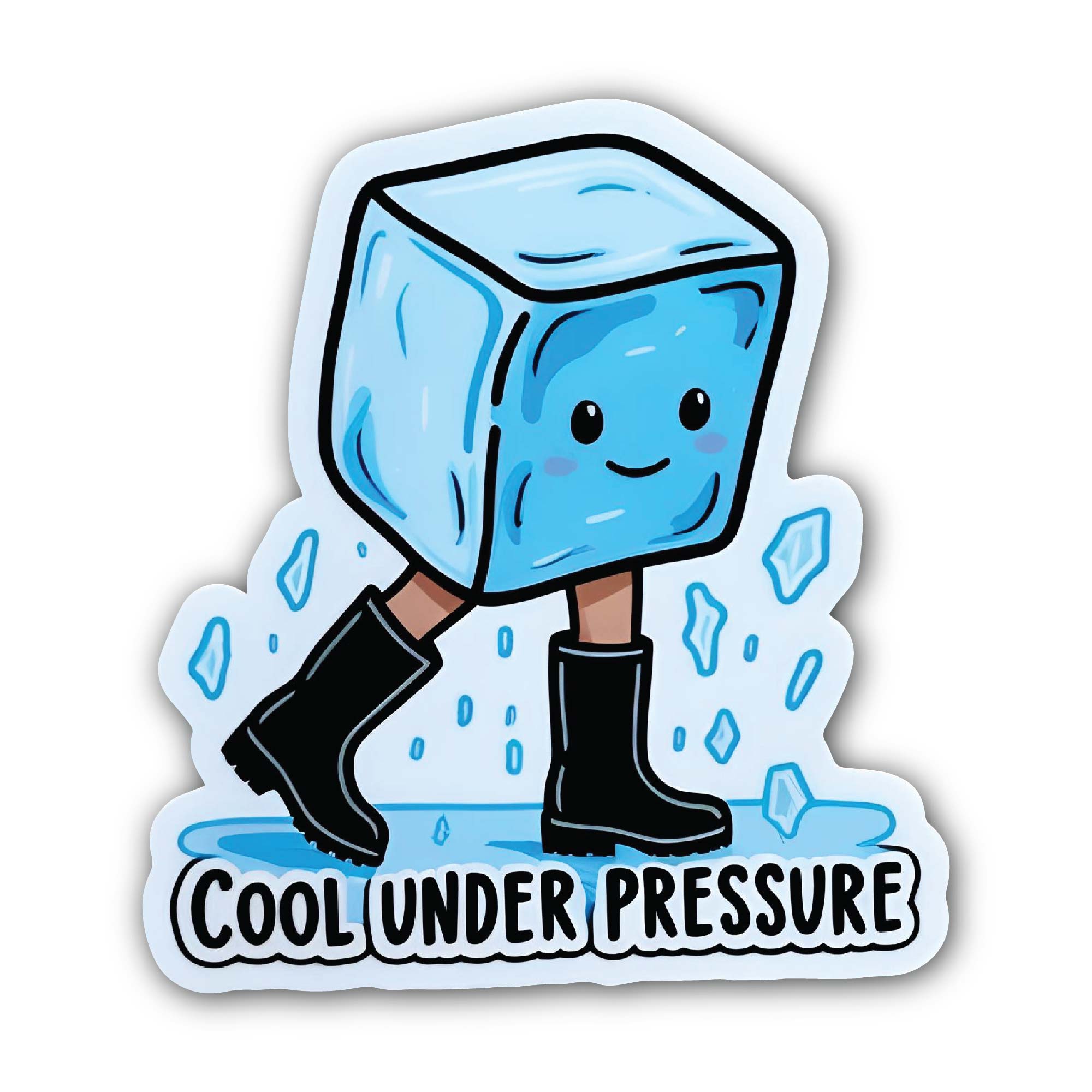Cool Under Pressure Sticker, Waterproof Vinyl Decal Sticker Indoor Or Outdoor 2 (Pieces) 3" and 5"