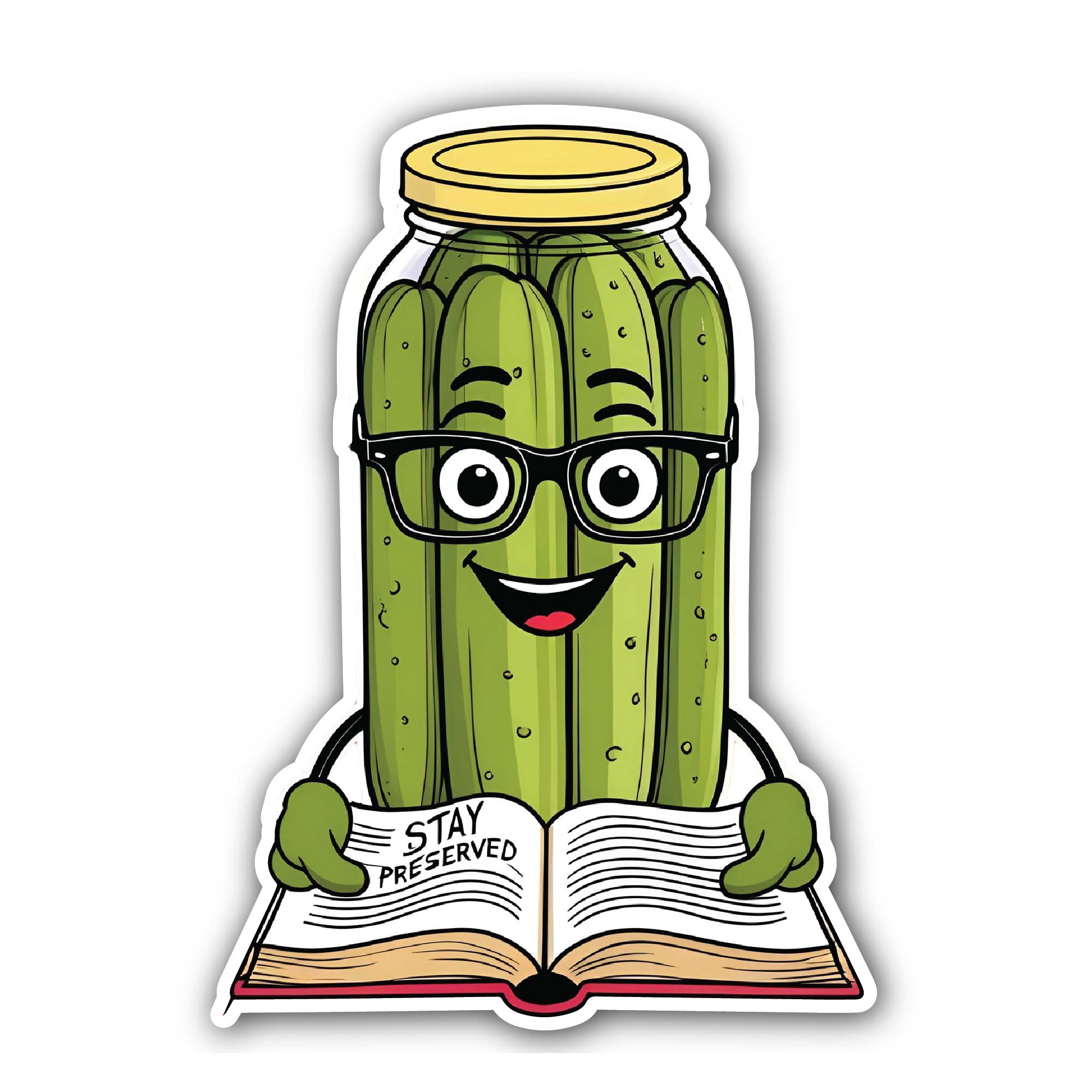 Pickle Jar Sticker, Waterproof Vinyl Decal Sticker Indoor Or Outdoor 2 (Pieces) 3" and 5"