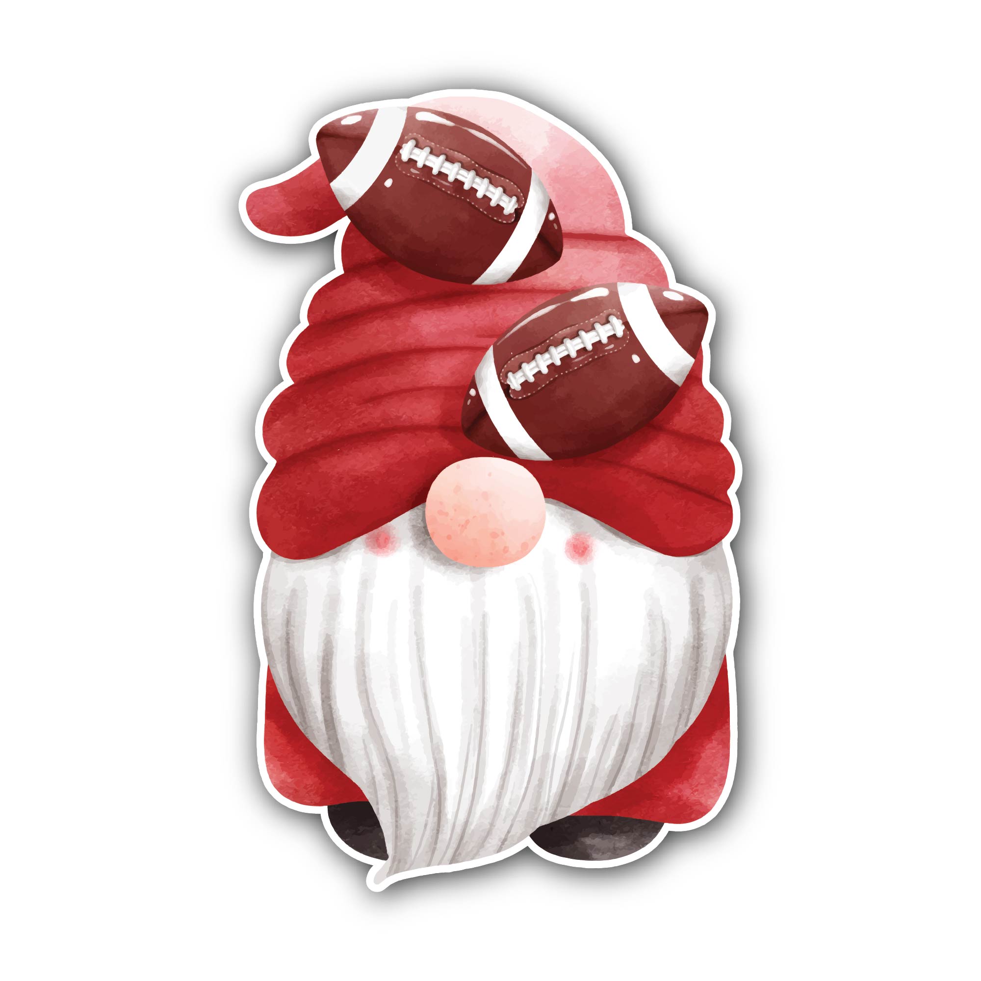 American Football Christmas Sticker, Waterproof Vinyl Decal Sticker Indoor Or Outdoor 2 (Pieces) 3" and 5"