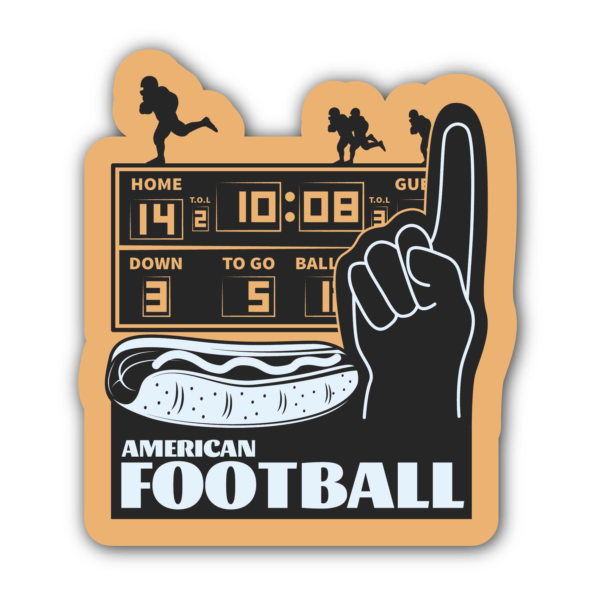 American Football Scoreboard Sticker, Waterproof Vinyl Decal Sticker Indoor Or Outdoor 2 (Pieces) 3" and 5"