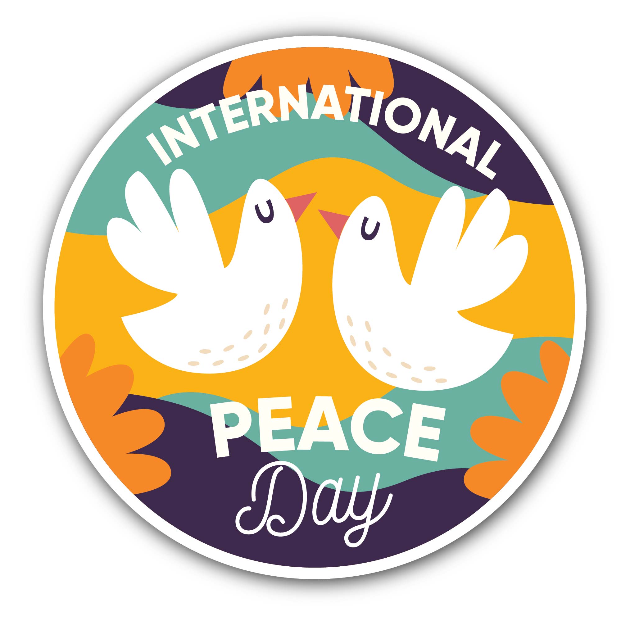 International Day of Peace Sticker, Waterproof Vinyl Decal Sticker Indoor Or Outdoor 2 (Pieces) 3" and 5"