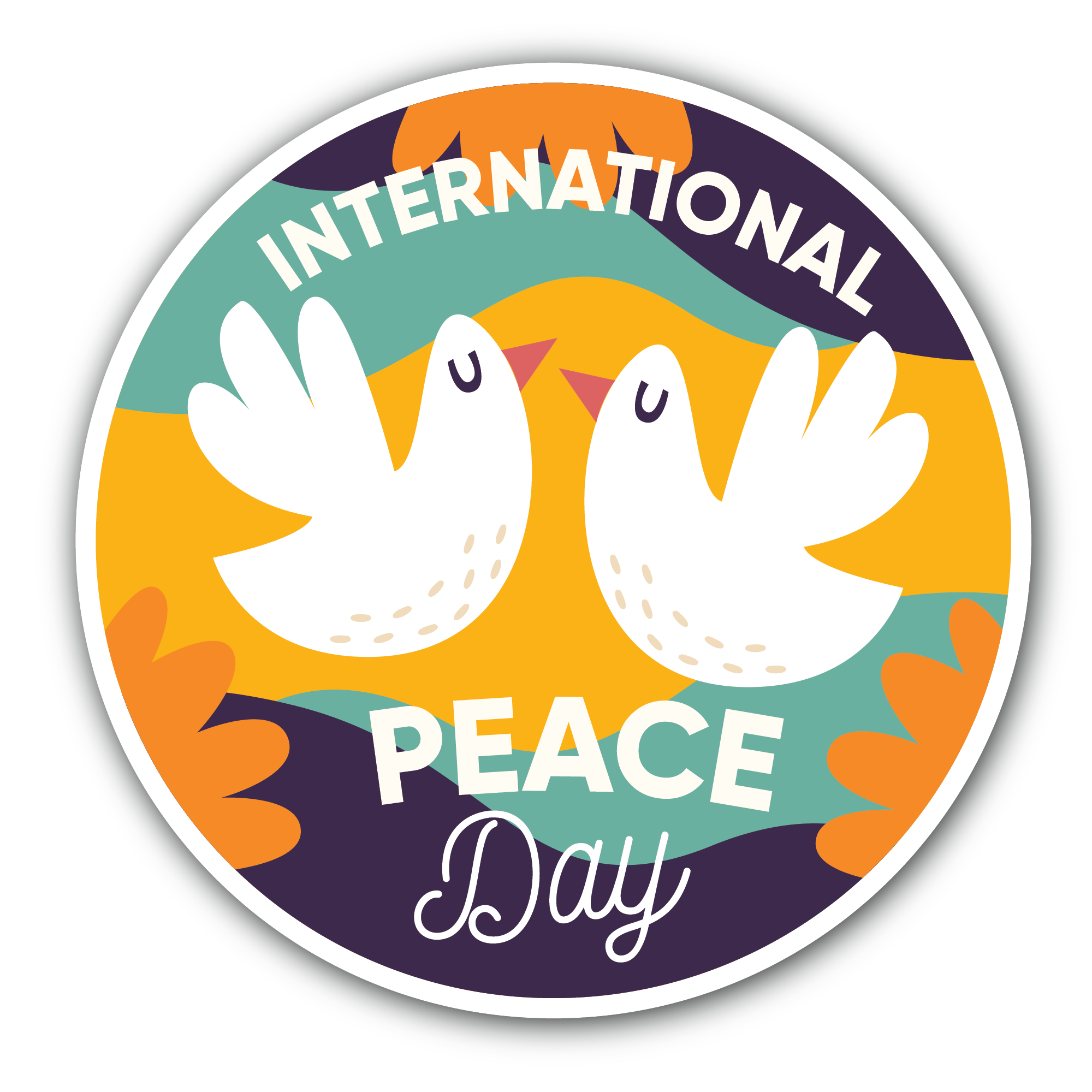 International Day of Peace Sticker, Waterproof Vinyl Decal Sticker Indoor Or Outdoor 2 (Pieces) 3" and 5"