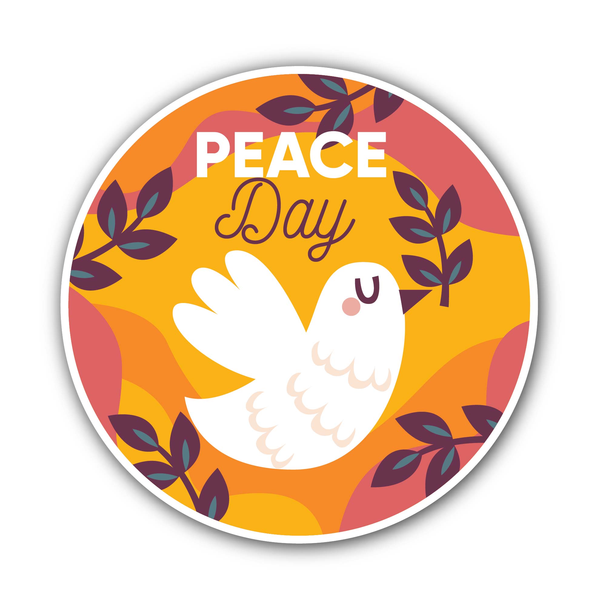 Dove of Peace Sticker, Waterproof Vinyl Decal Sticker Indoor Or Outdoor 2 (Pieces) 3" and 5"