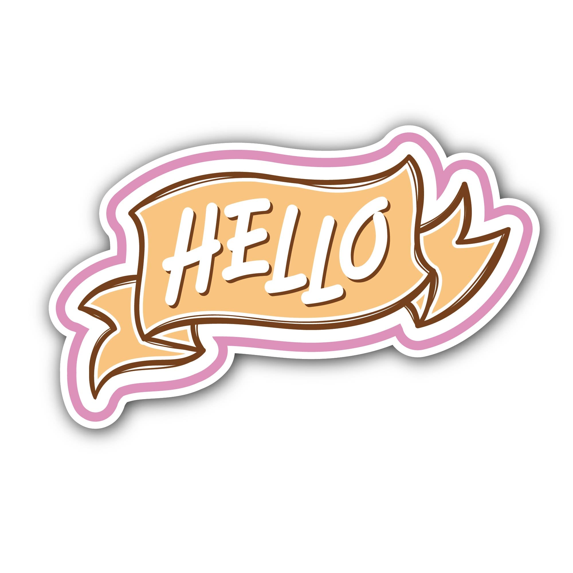 Hello Message Sticker, Waterproof Vinyl Decal Sticker Indoor Or Outdoor 2 (Pieces) 3" and 5"