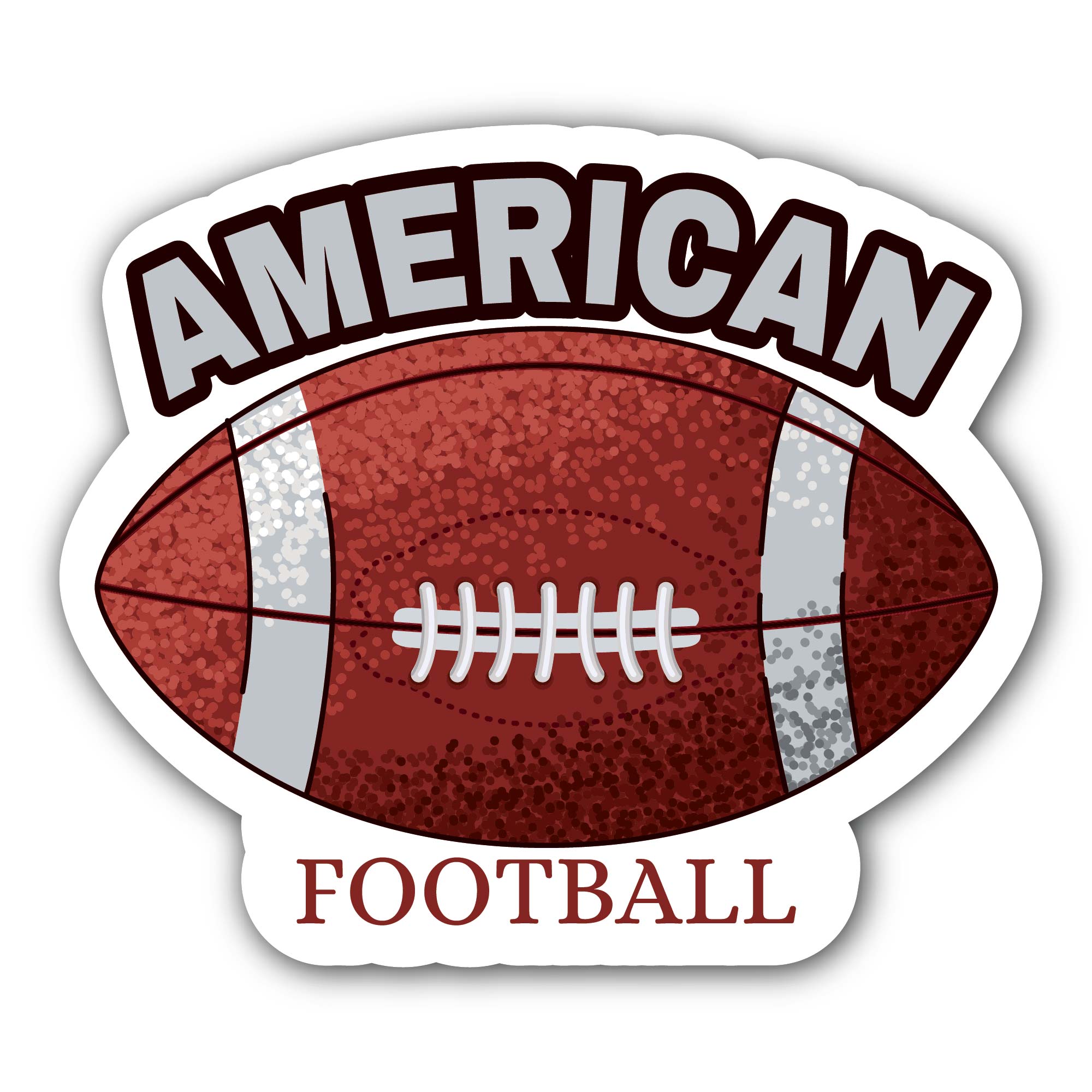 American football logo Sticker, Waterproof Vinyl Decal Sticker Indoor Or Outdoor 2 (Pieces) 3" and 5"