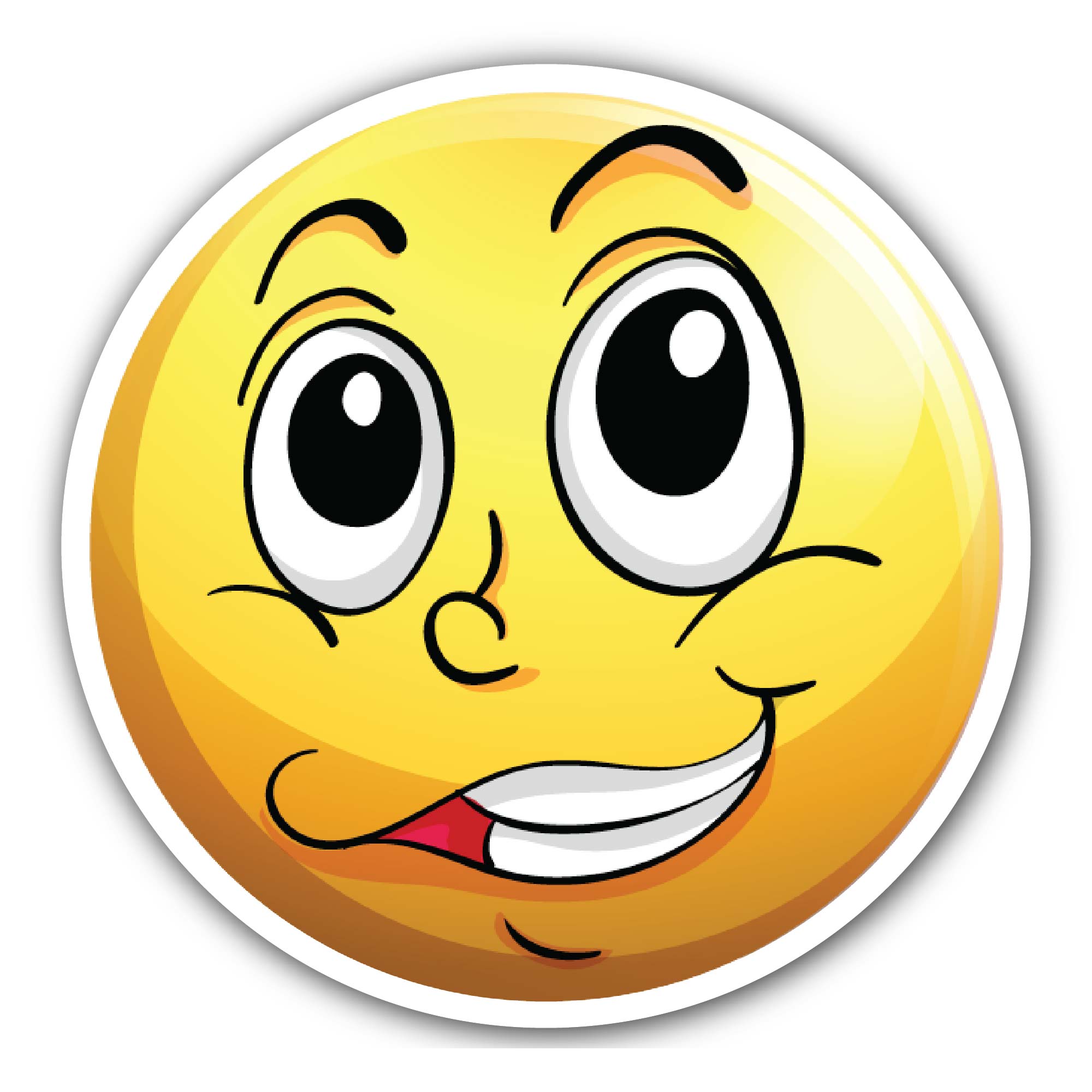 Dreamy Smile face Sticker, Waterproof Vinyl Decal Sticker Indoor Or Outdoor 2 (Pieces) 3" and 5"