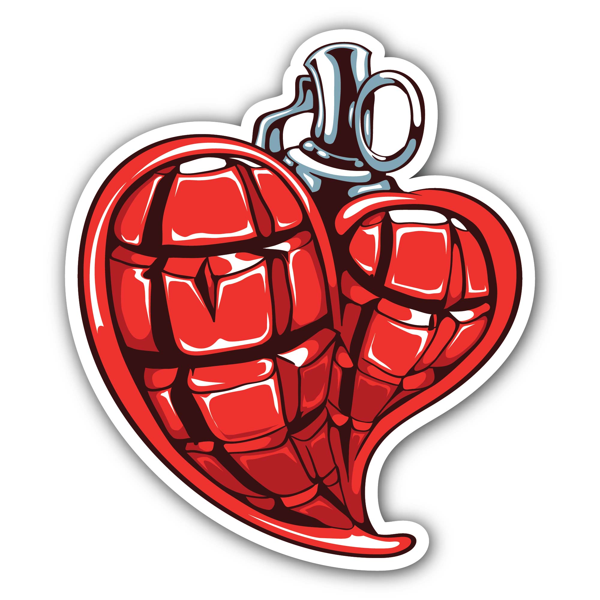 Heart With Knife Sticker, Waterproof Vinyl Decal Sticker Indoor Or Outdoor 2 (Pieces) 3" and 5"