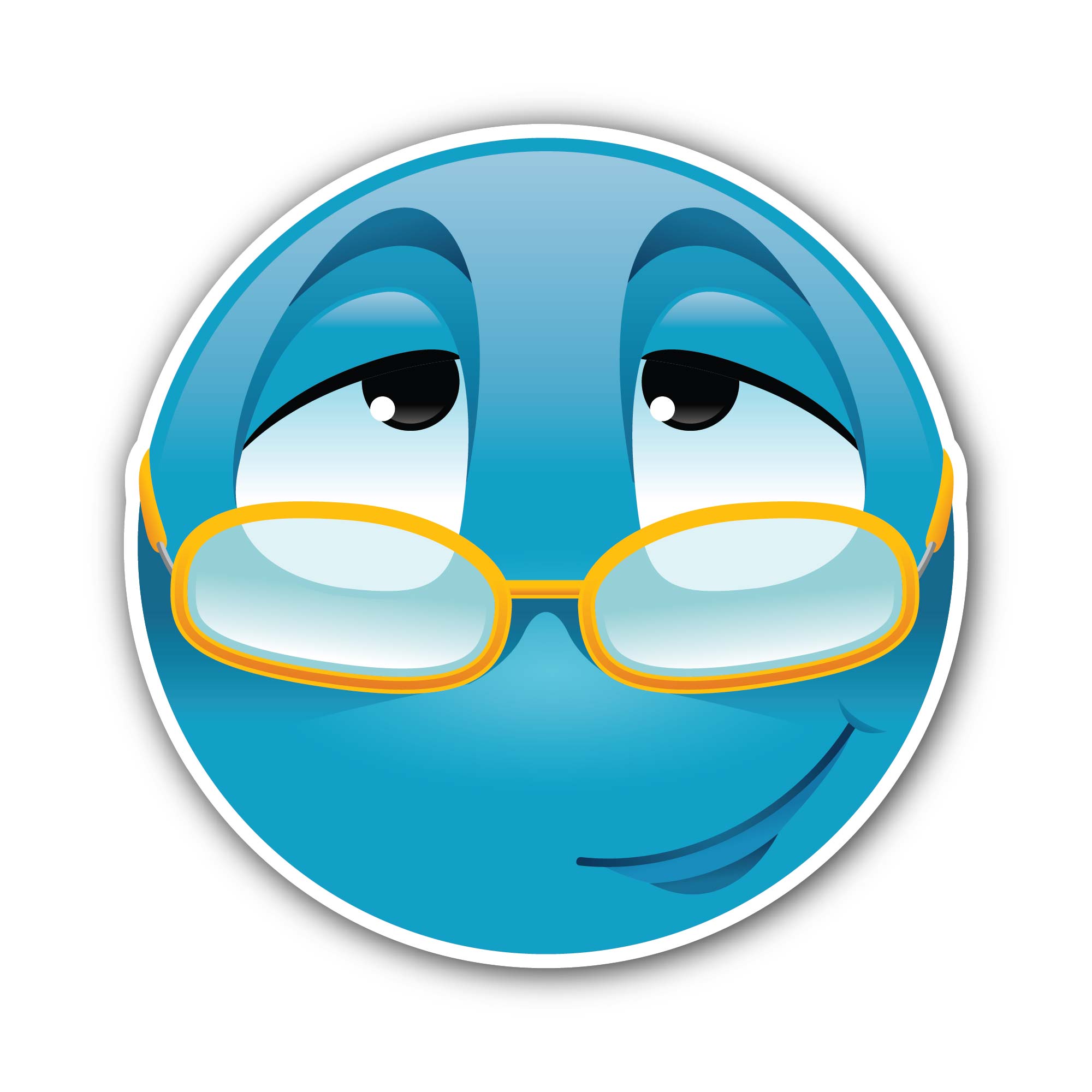 Thinker Emoji Face Sticker, Waterproof Vinyl Decal Sticker Indoor Or Outdoor 2 (Pieces) 3" and 5"